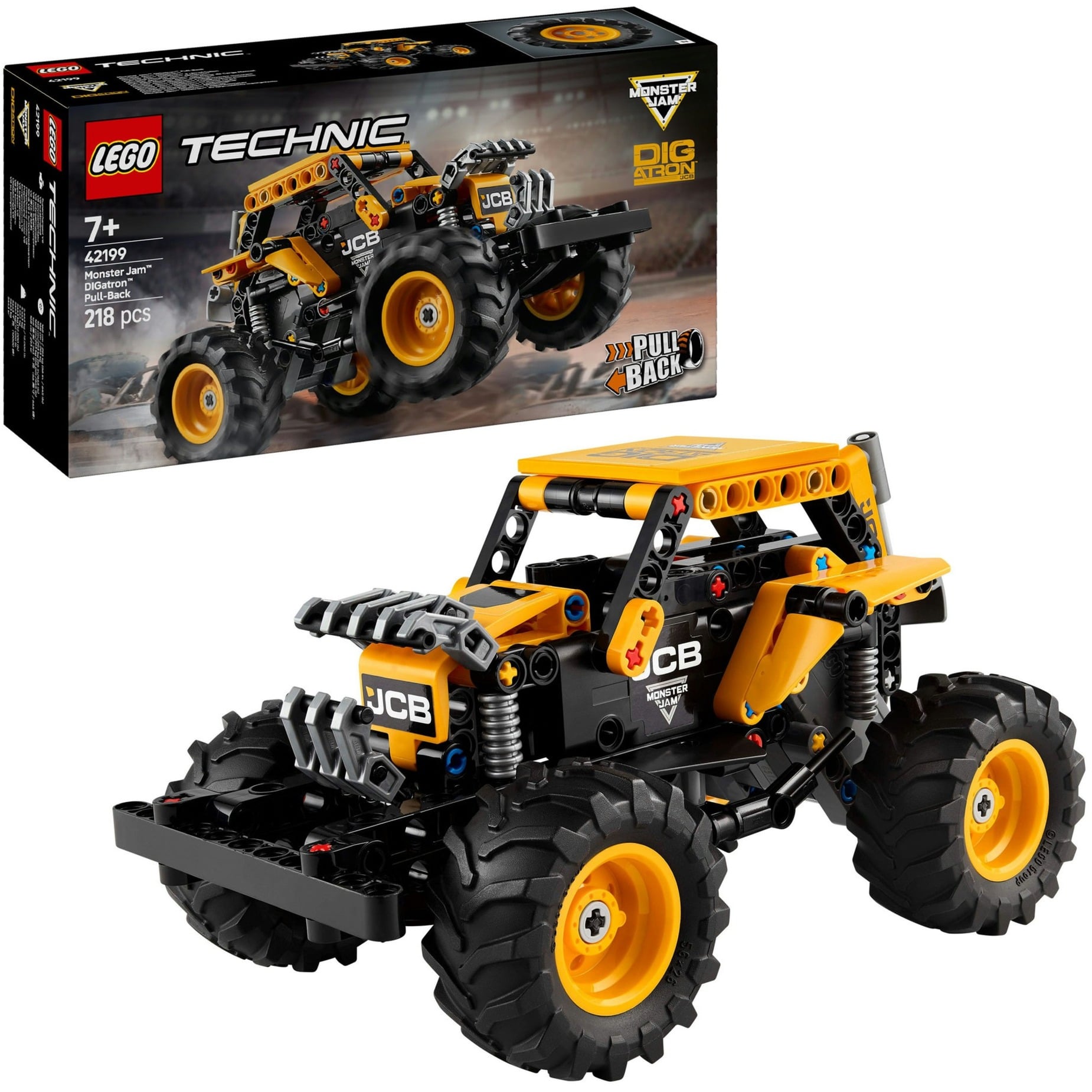 Lego Technic Pull-Back Monster Jam Digatron, Monster Truck Giocattolo Da Costruire, Giochi Per Bambini E Bambine Da 7 Anni In Su, Idee Regalo Di Compleanno Per I Fan Dei Veicoli Da Gara 42199