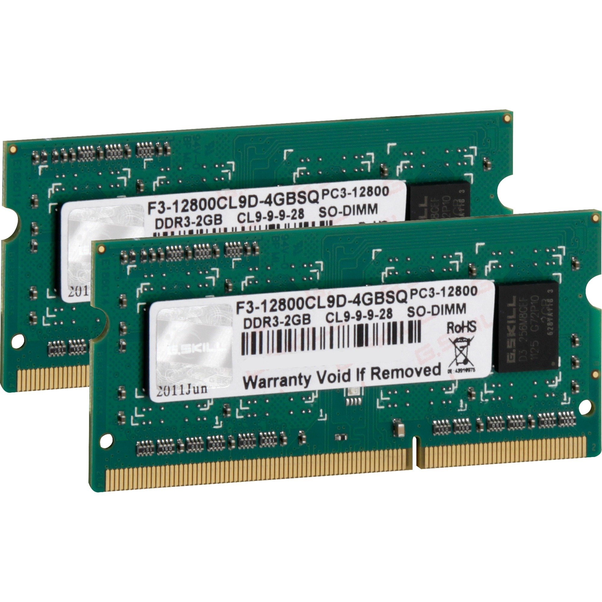 4GB DDR3-1600 SQ memoria 2 x 2 GB 1600 MHz