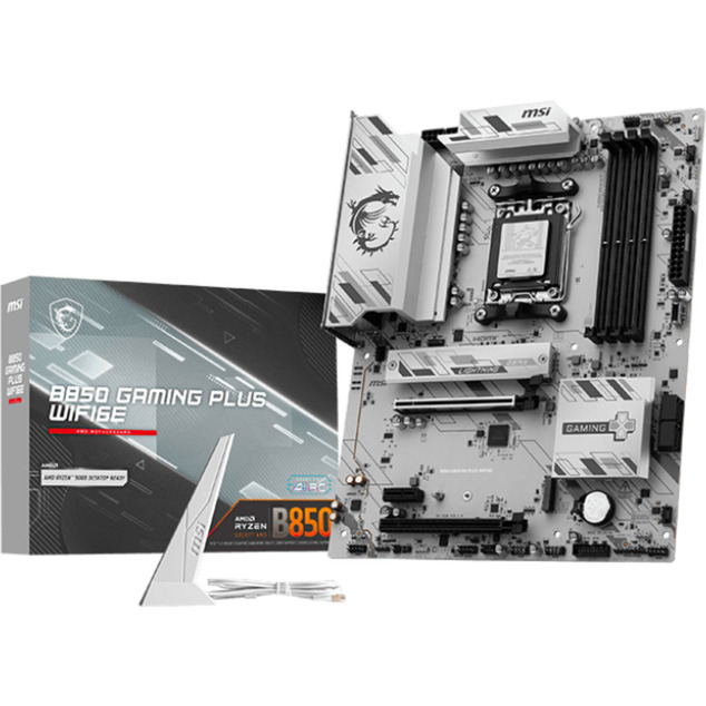 Msi B850 Gaming Plus WIFI6E Scheda Madre Atx - Supporta Processori Amd Ryzen Serie 9000/8000 / 7000 Con Socket AM5, DDR5 Memory Boost Fino A 8200+ Mt/S (Oc), Pcie 4.0 X16, Slot M.2 Gen5, Wi-Fi 6E E-image