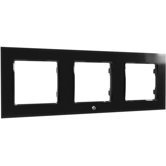 Shelly Wall Frame 3 Per Wall Switch, Telaio Interruttore A 3 Supporti, Nero