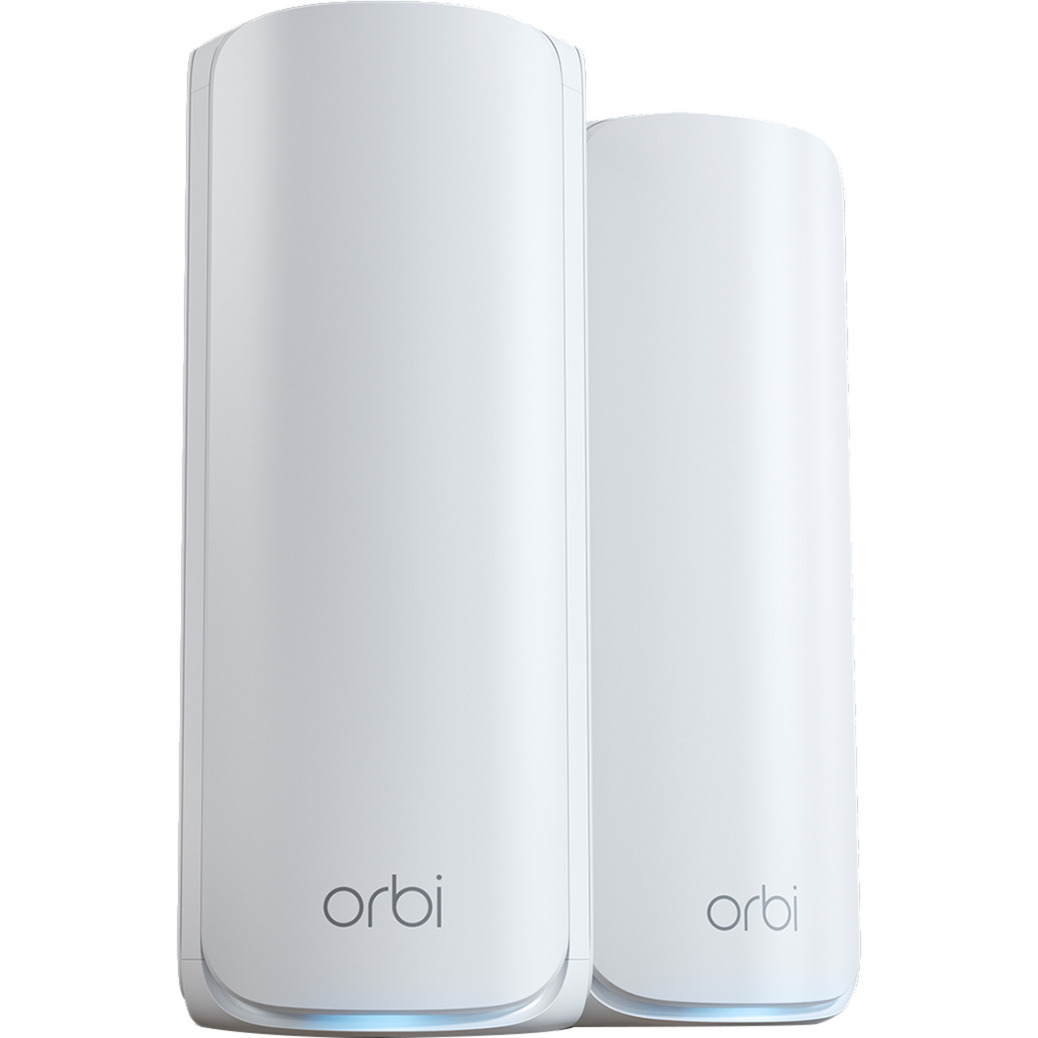 Netgear Wif Mesh Orbi Serie 770 Wifi 7 (RBE772) Router + 1 Extender Satellitare, Funzioni Di Sicurezza, Fino A 11 Gbps, Copre Fino A 360 M2, 100 Dispositivi, Porta Internet Da 2,5 Gb