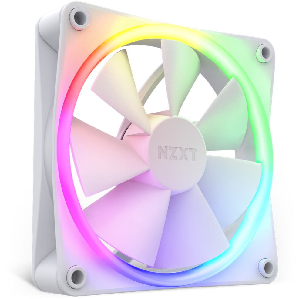 Nzxt F120 Rgb Fans - RF-R12SF-W1 - Personalizzazione Avanzata Dell'illuminazione Rgb - Raffreddamento Silenzioso - Singola (Controller Richiesto, Non Incluso) - Ventola Da 120Mm Bianco