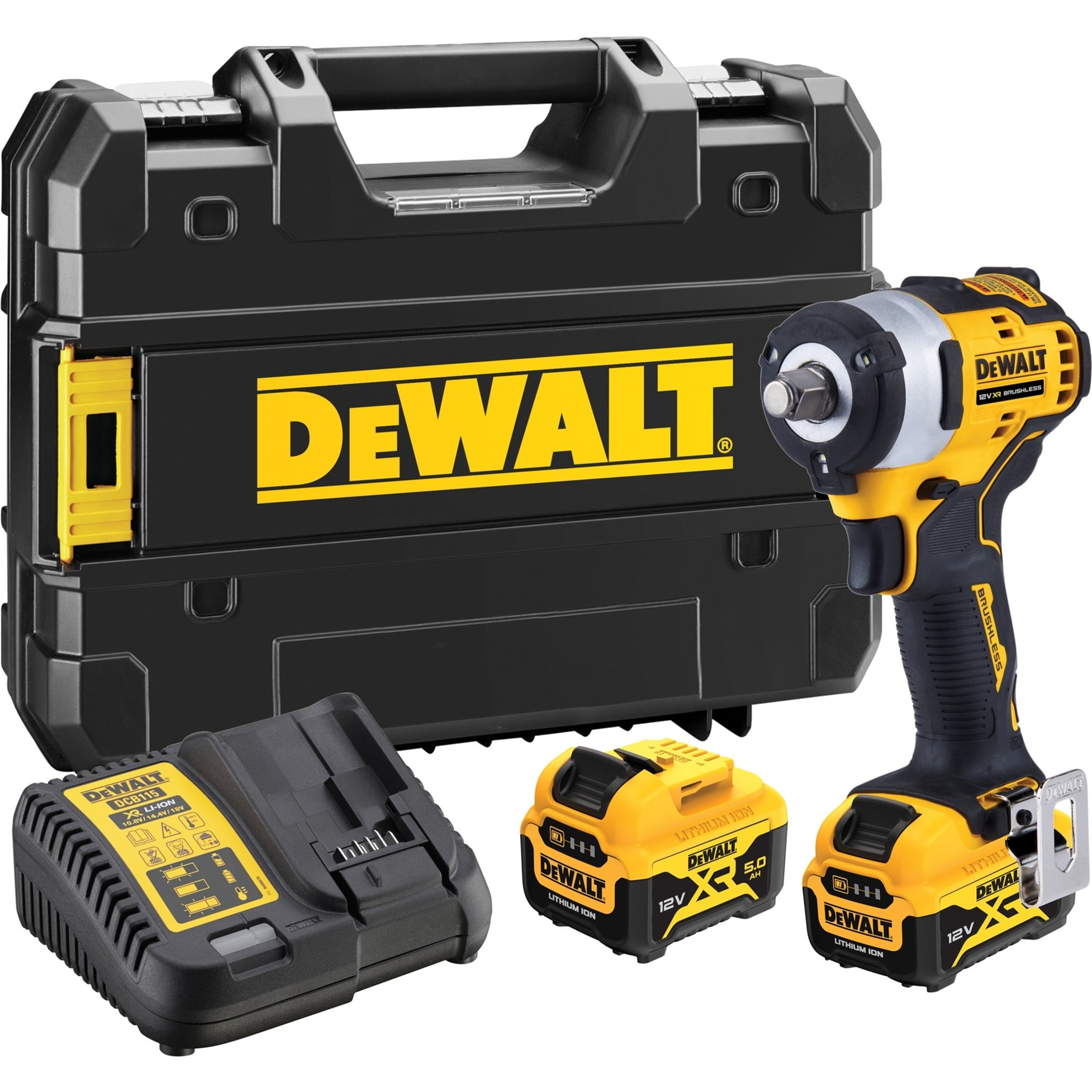 Dewalt Avvitatore A Impulsi Brushless Xr 12V 1/2" 340Nm Con 2 Batterie Li-Ion 5Ah E Custodia Tstak, Multicolore Dewalt Avvitatore A Impulsi Brushless Xr 12V 1/2" 340Nm Con 2 Batterie Li-Ion 5Ah E Custodia Tstak, Multicolore