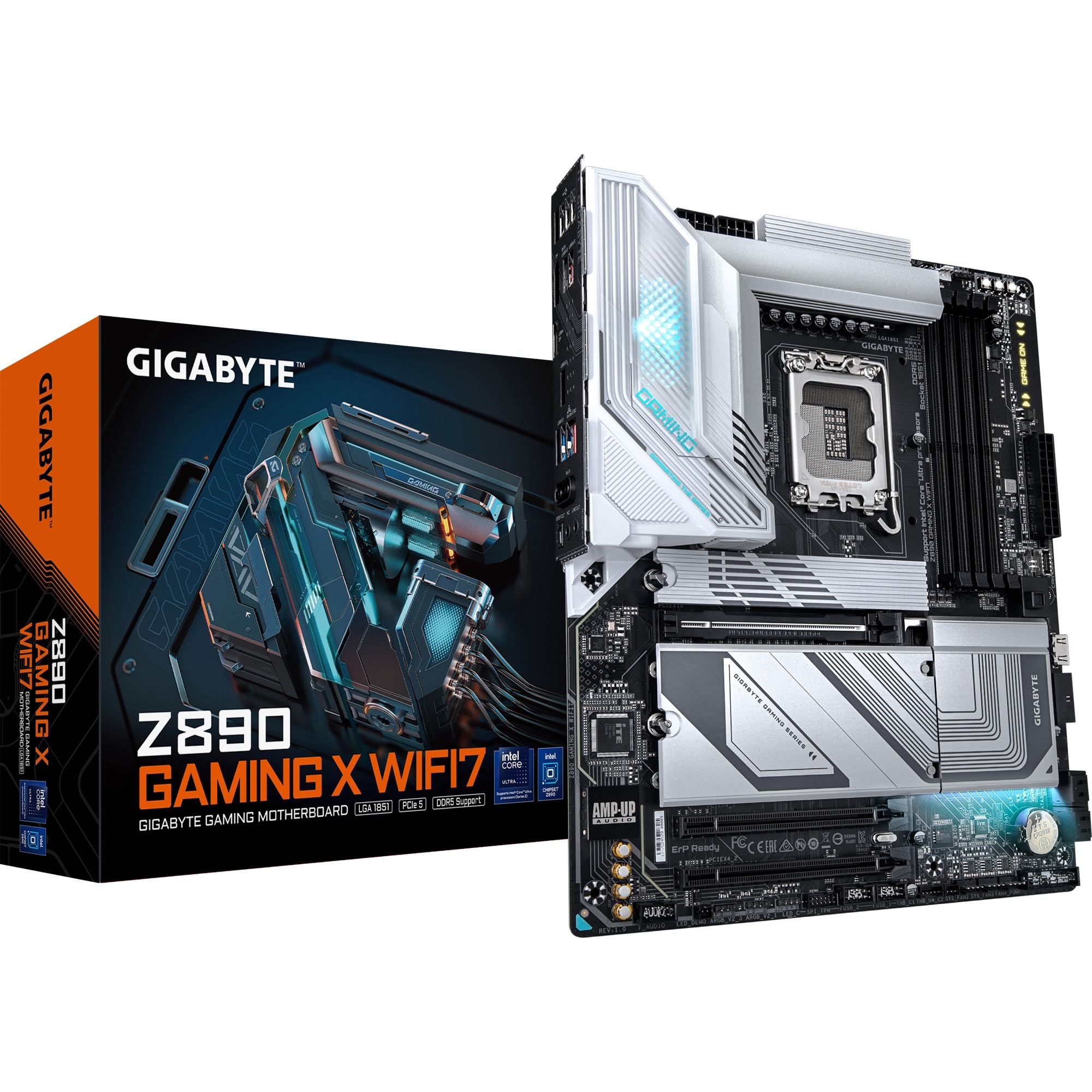 GIGABYTE Scheda madre Z890 GAMING X WIFI7 - Supporta CPU Intel Core Ultra (Serie 2) 1612 fasi VRM fino a 8800MHz DDR5 (OC) 1xPCIe 5.0 3xPCIe 4.0 Wi-Fi 7 LAN 2.5GbE Thunderbolt 4-image