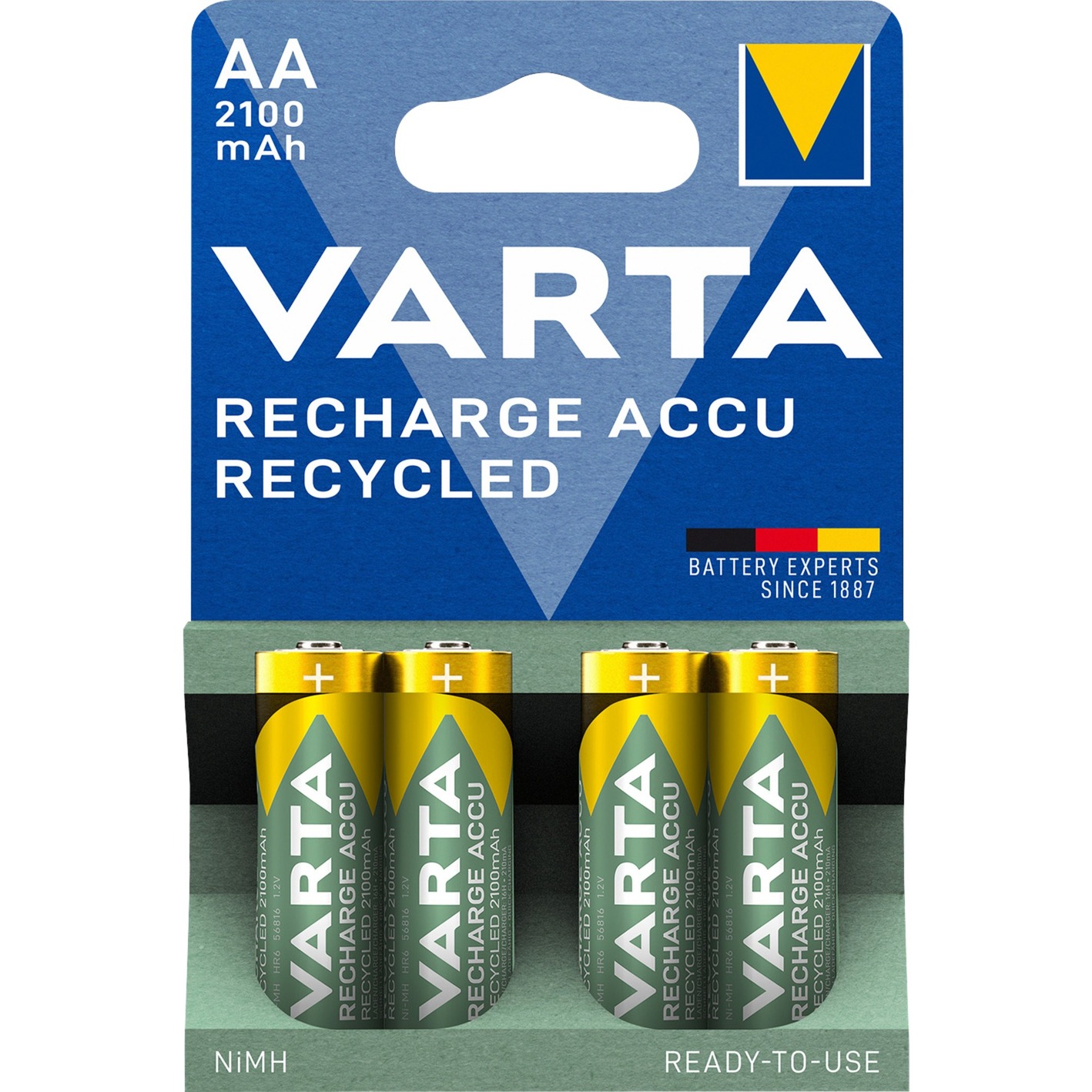 Recycled AA 2100mAh Batteria ricaricabile Stilo AA...