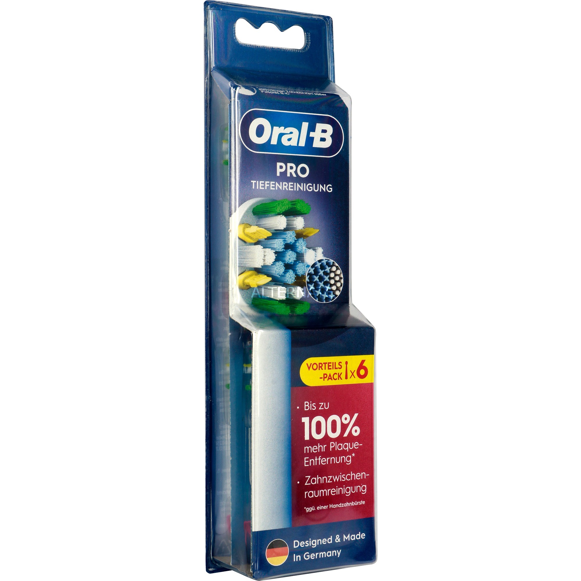 Oral-B Pro - Set Di 6 Testine Di Ricambio Per Spazzolino Elettrico, Pulizia Profonda Dei Denti Con Setole Innovative A Forma Di X, Originale Oral-B, Prodotto In Germania-image