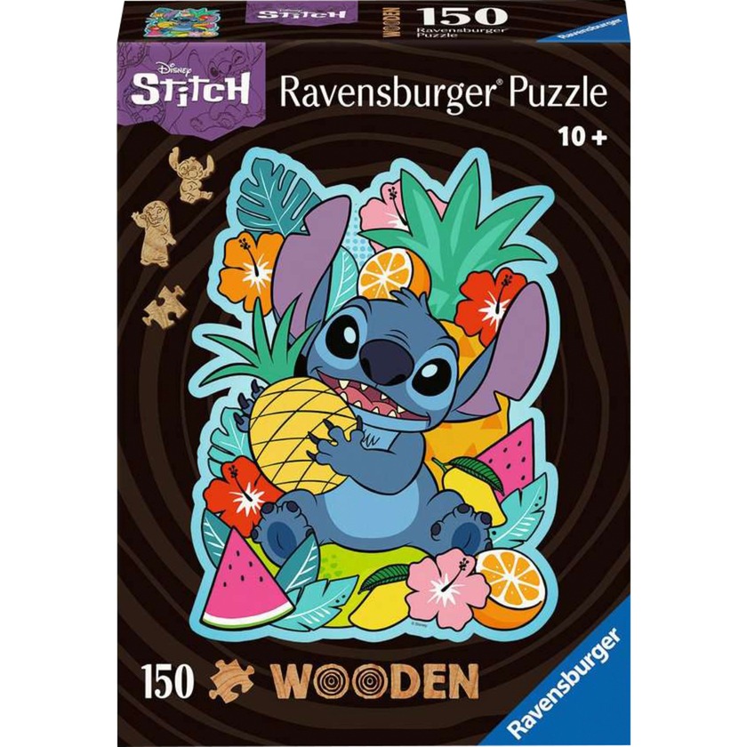 Ravensburger - Puzzle Legno Da Lilo E Stitch Bambina E Bambino | Rompicapo Legno Con 150 Pezzi | Puzzle Stitch Consigliato Per 10 Anni O Più | Giochi Per Adulti E Bambini