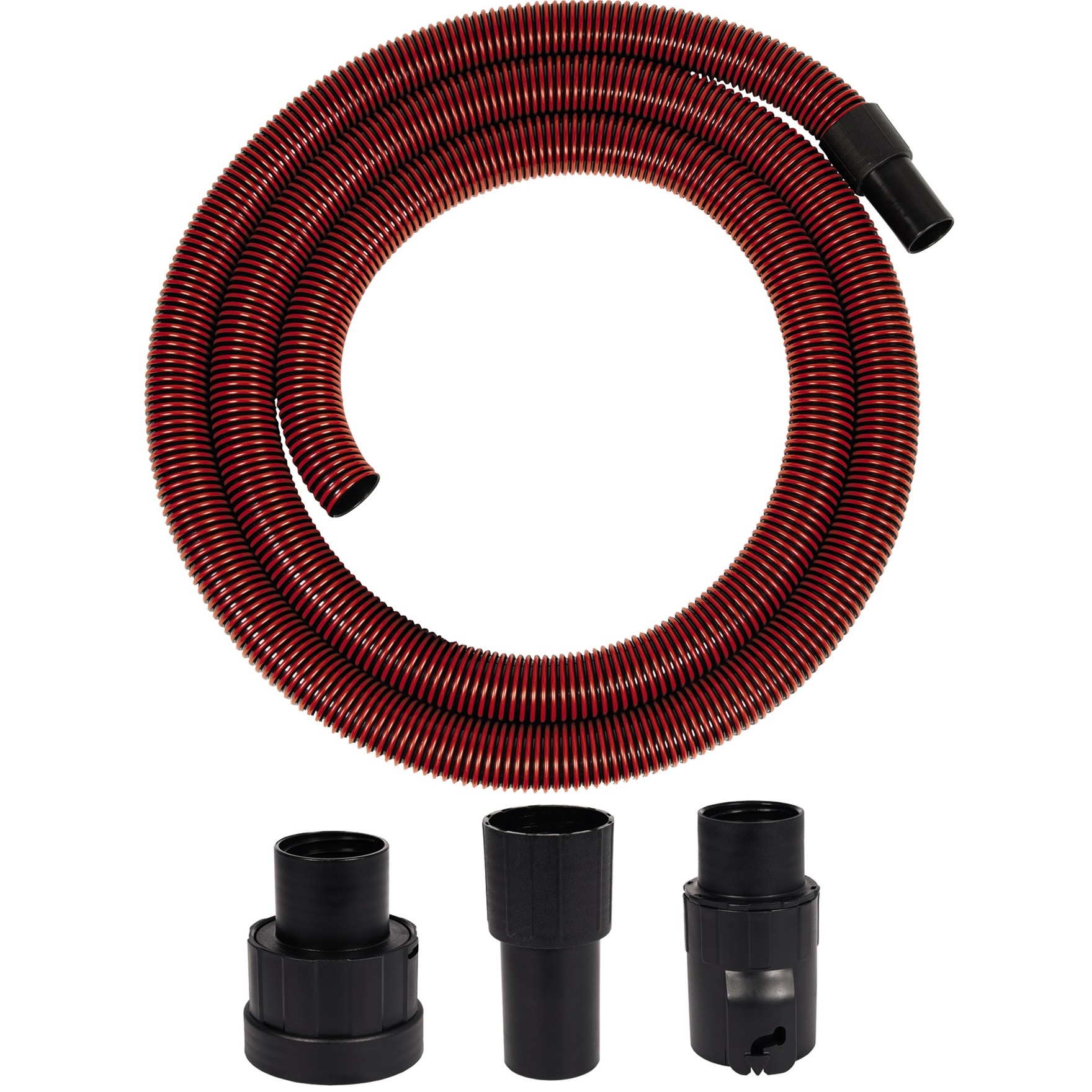 Originale Einhell Tubo Rinforzato Per Bidoni Aspira Solidi E Liquidi (Tubo Rinforzato Anti Schiacciamento, Lungh. 3 M, Diam. 36 Mm, 3 Adattatori Per Aspira Solidi E Liquidi)