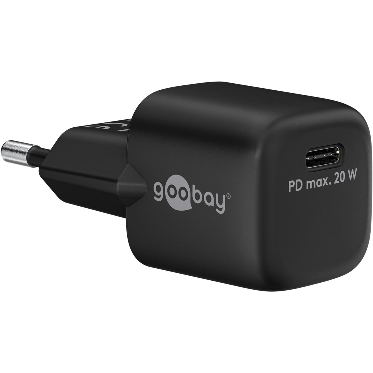 Goobay 65403 - Caricatore Rapido USB-C Pd (Power Delivery) Nano Da 20 W, Caricatore/Alimentatore/Caricatore Per Dispositivi Usb Di Tipo C, Iphone/Ipad/Samsung Galaxy Series/Google Pixel, Colore: Nero