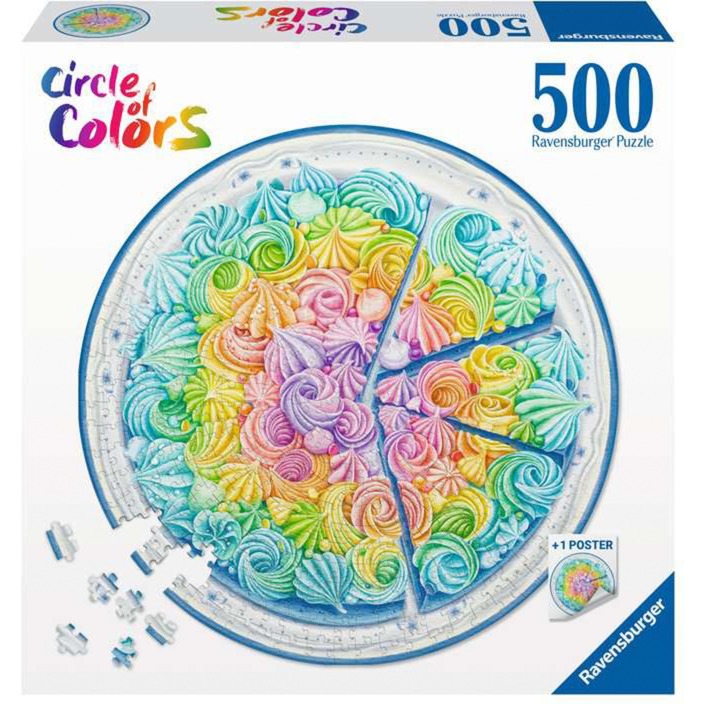 Ravensburger - Puzzle Circolare Rainbow Cake, Collezione Circle Of Colors 500 Pezzi, Idea Regalo, Per Lei O Lui, Puzzle Adulti-image