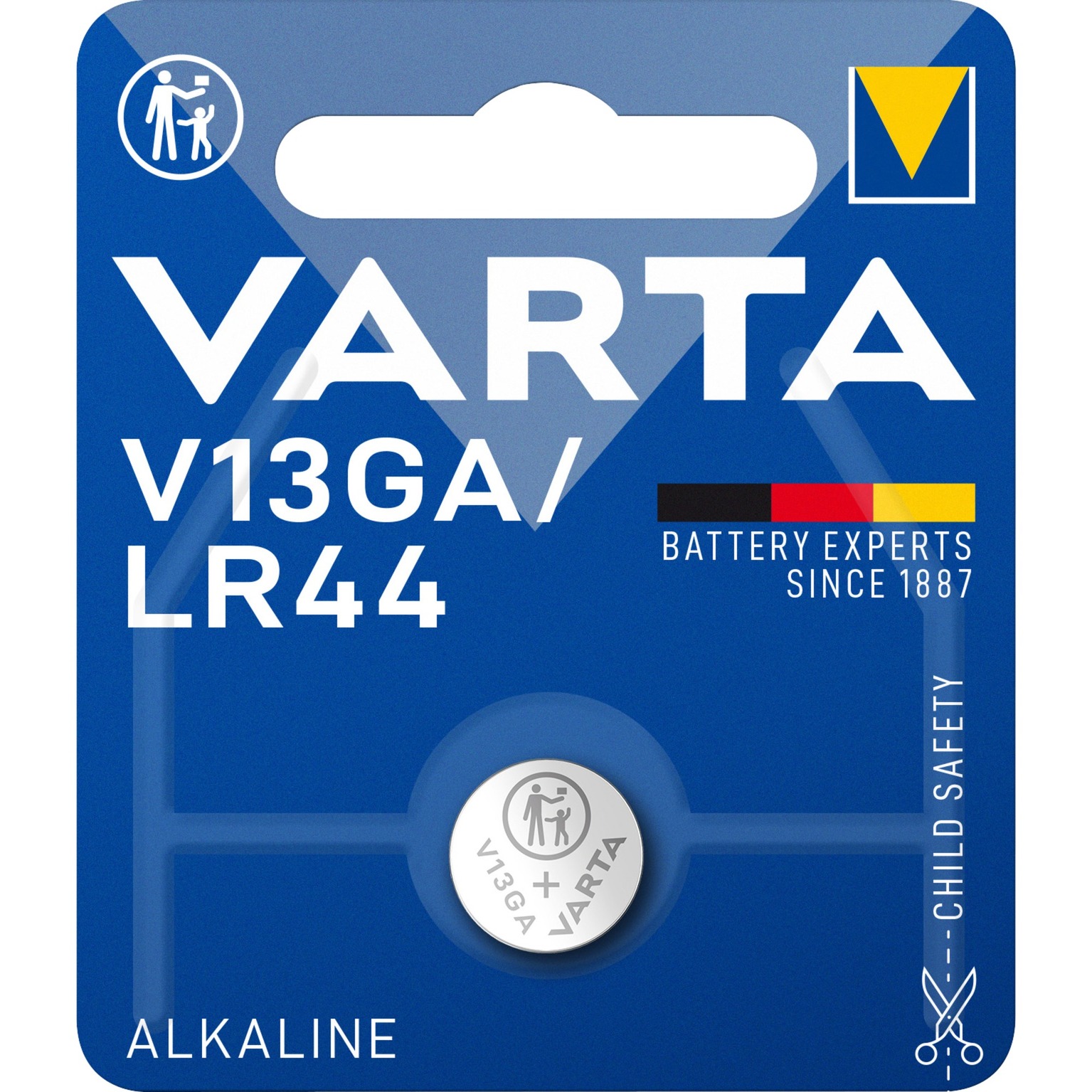 ALKALINE V13GA, LR44 (Batteria Speciale, 1.5V)