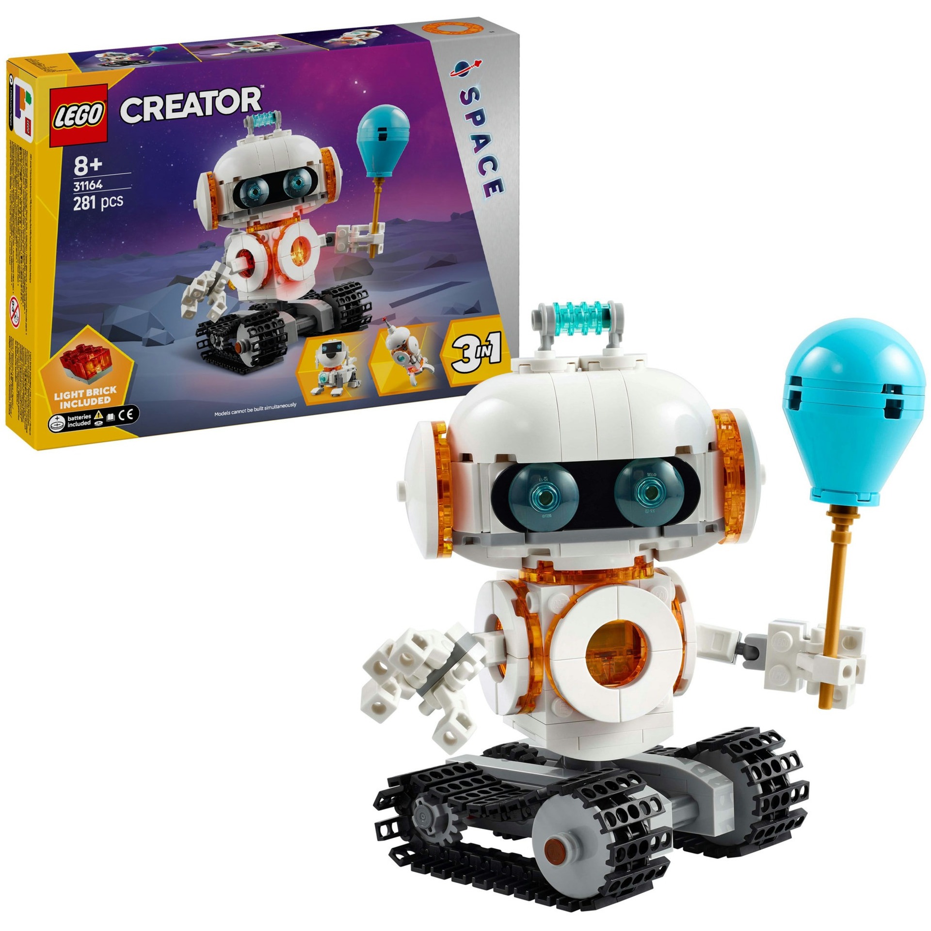 Lego Creator 3 In 1 Robot Spaziale Giocattolo - Si Trasforma In Cane O In Razzo - Set Di Costruzioni Per Bambini, Bambine, Ragazzi E Ragazze Da 8 Anni - Idea Regalo Di Compleanno Creativa - 31164-image