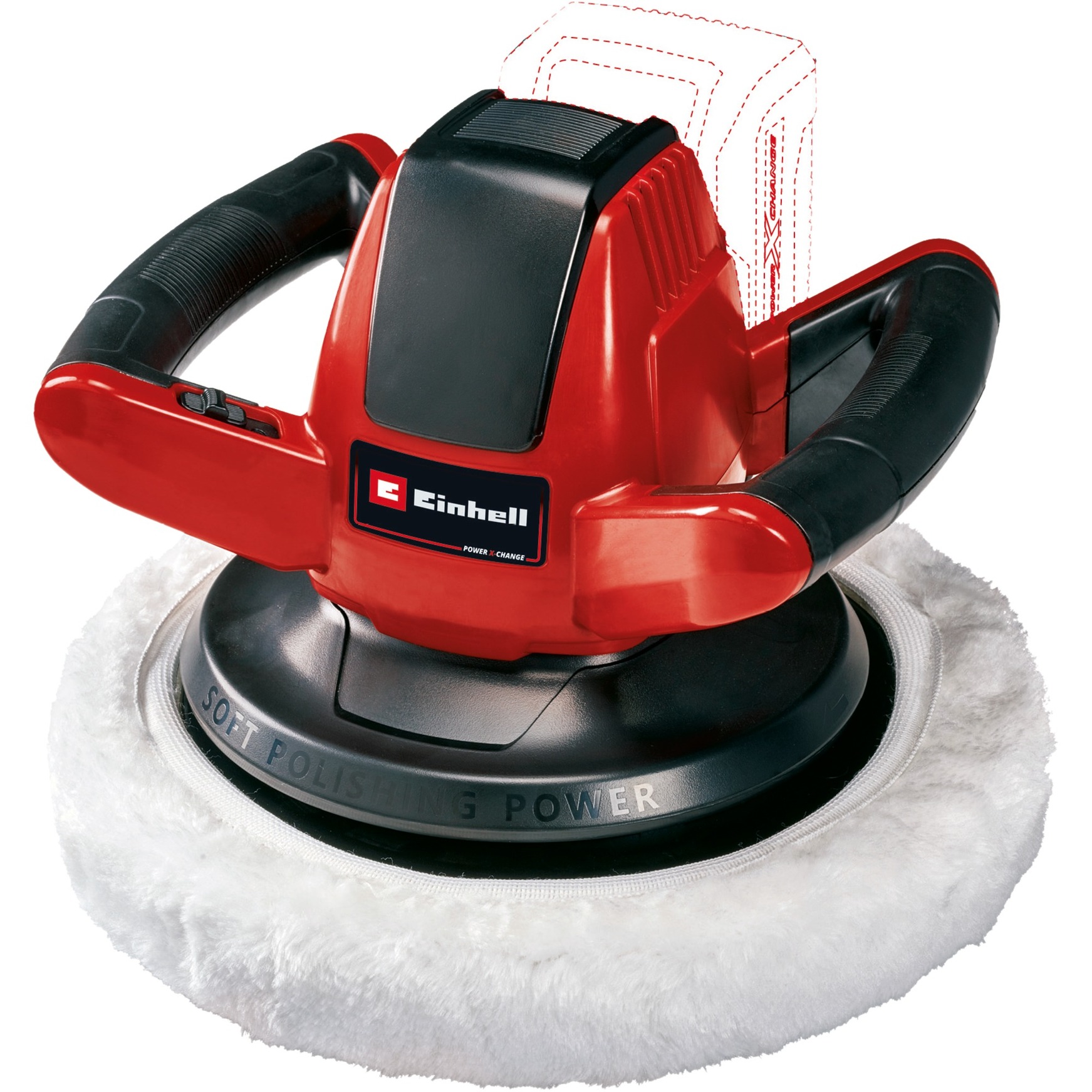 Einhell CE-CB 18/254 Li Solo Lucidatrice auto a batteria Power X-Change (2.500 vibrazioni al minuto e disco di lucidatura diametro 254 mm, senza batteria e caricabatteria)-image