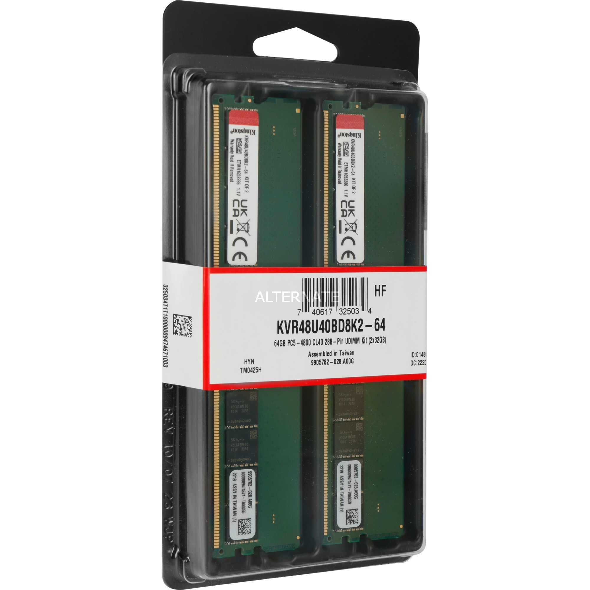 ValueRAM KVR48U40BD8K2-64 memoria 64 GB 2 x 32 GB