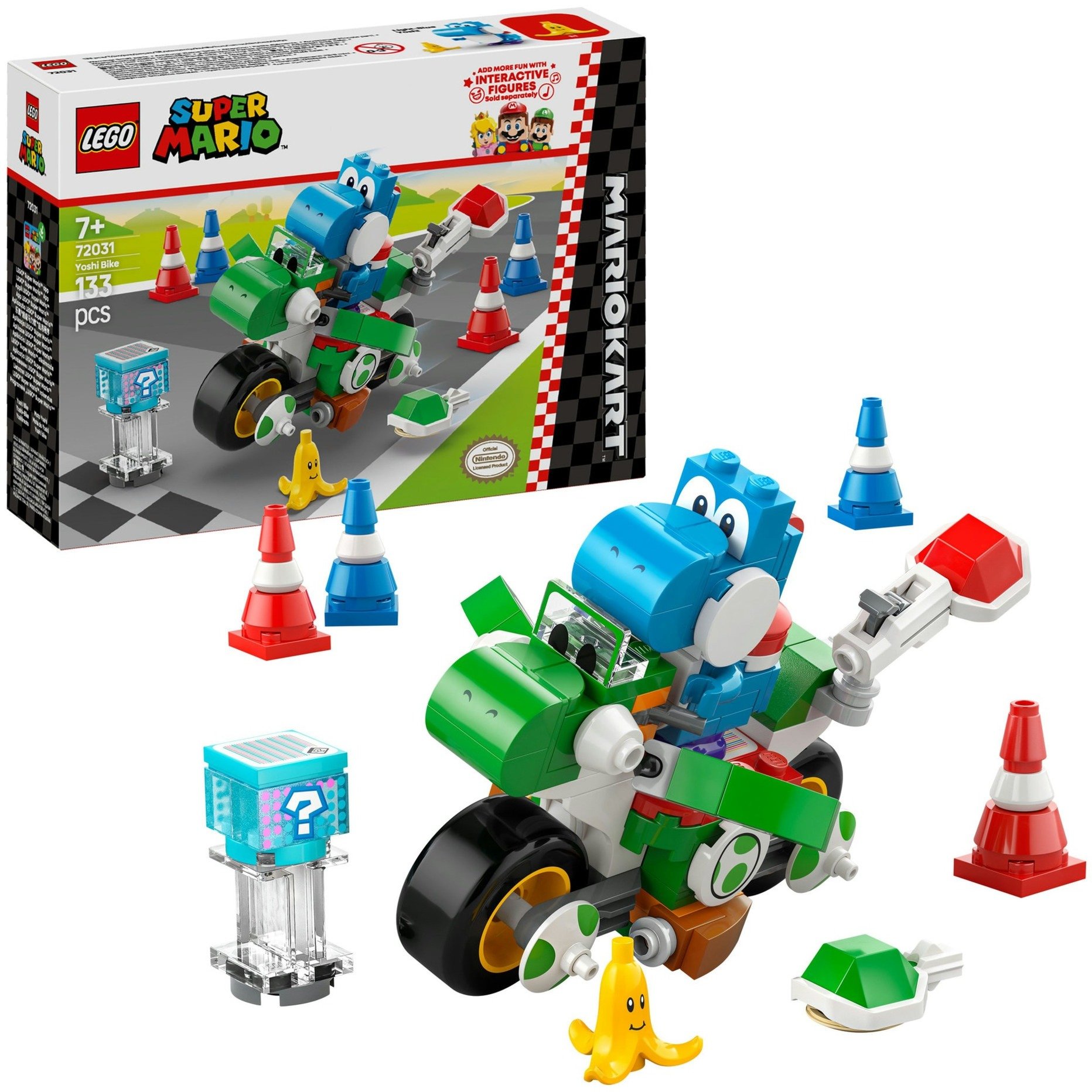 Lego Super Mario Kart : Moto Yoshi, Giocattolo Interattivo Da Costruire, Giochi D'avventura Per Bambini E Bambine Da7 Anni In Su, Idea Regalo Di Compleanno Nintendo Da Collezione 72031-image