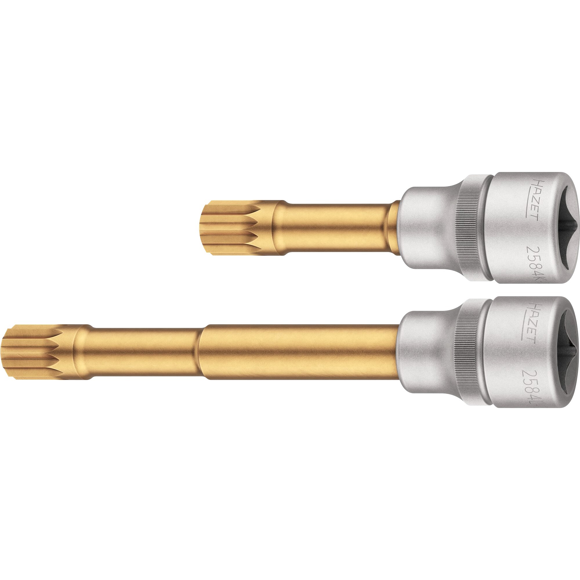 Hazet Presa Per Cacciavite Da 1/2 Pollice 2584-12/2, Multidente Interno Xzn 12 Mm, Per Audi Vw Seat ŠKoda, Due Lunghezze, Per Spazi Di Installazione Ristretti-image