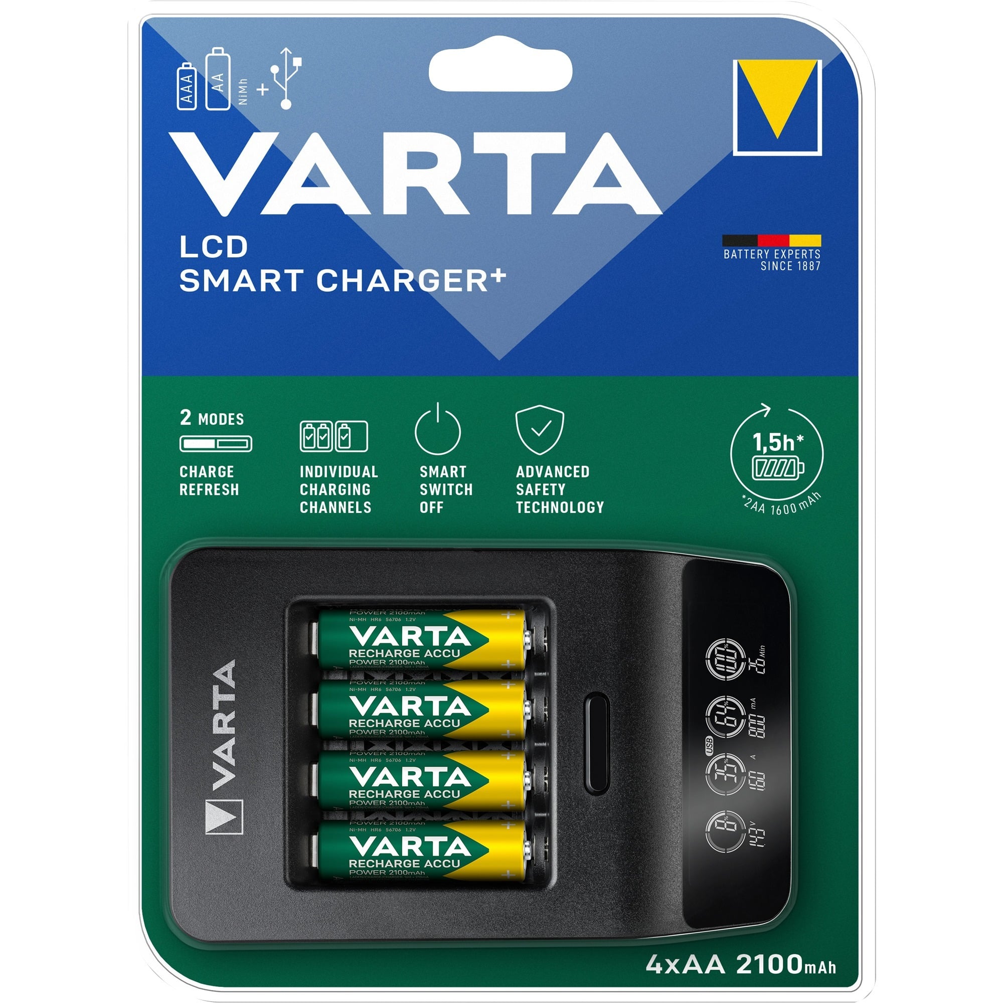 Varta Caricatore Lcd Per Batterie Varta Caricatore Lcd Per Batterie