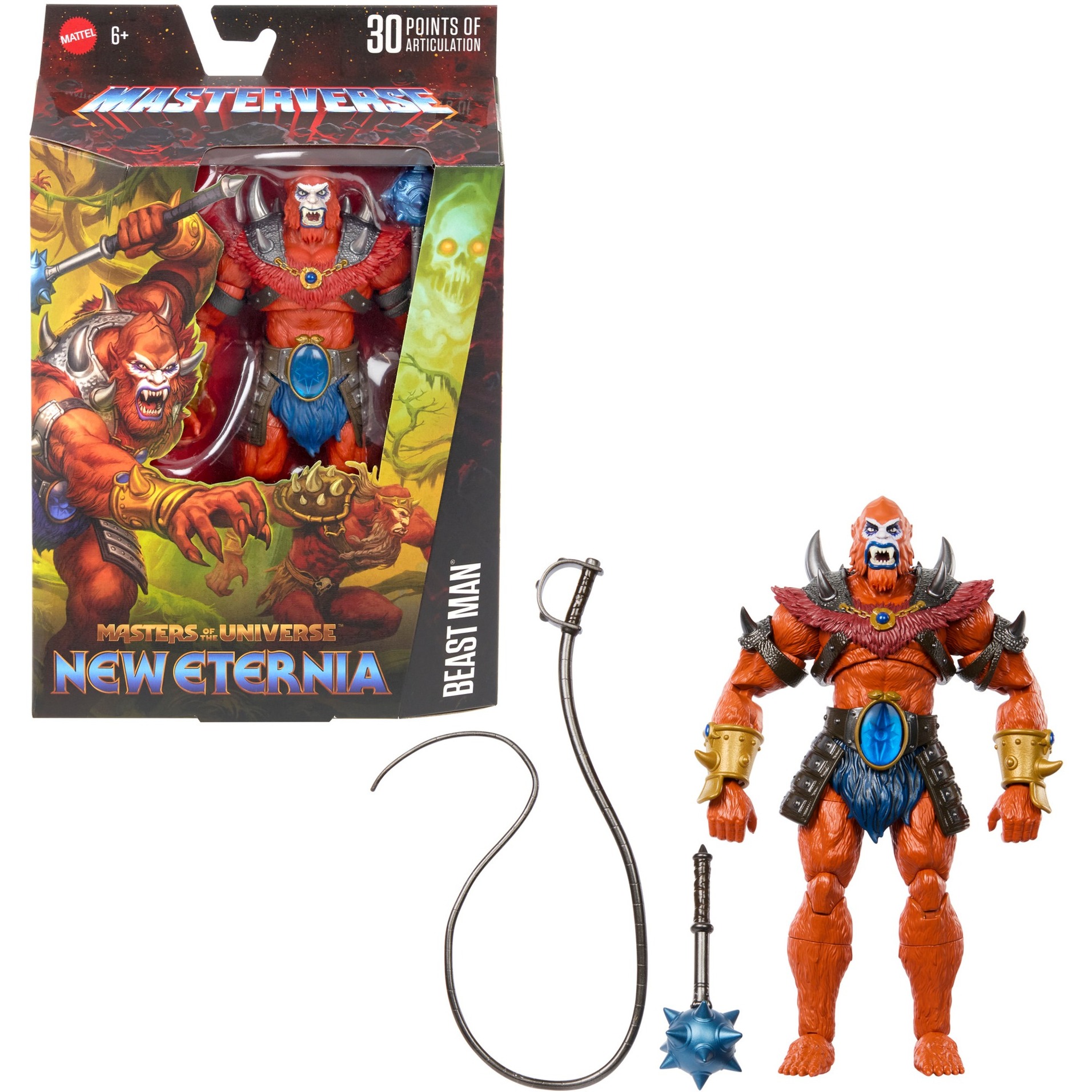 Masters Of The Universe Masterverse - Beast-Man, Action Figure Malvagia New Eternia Seguace Di Skeletor Con 30 Punti D'articolazione, Giocattolo Per Bambini, 6+ Anni, JBP80-image