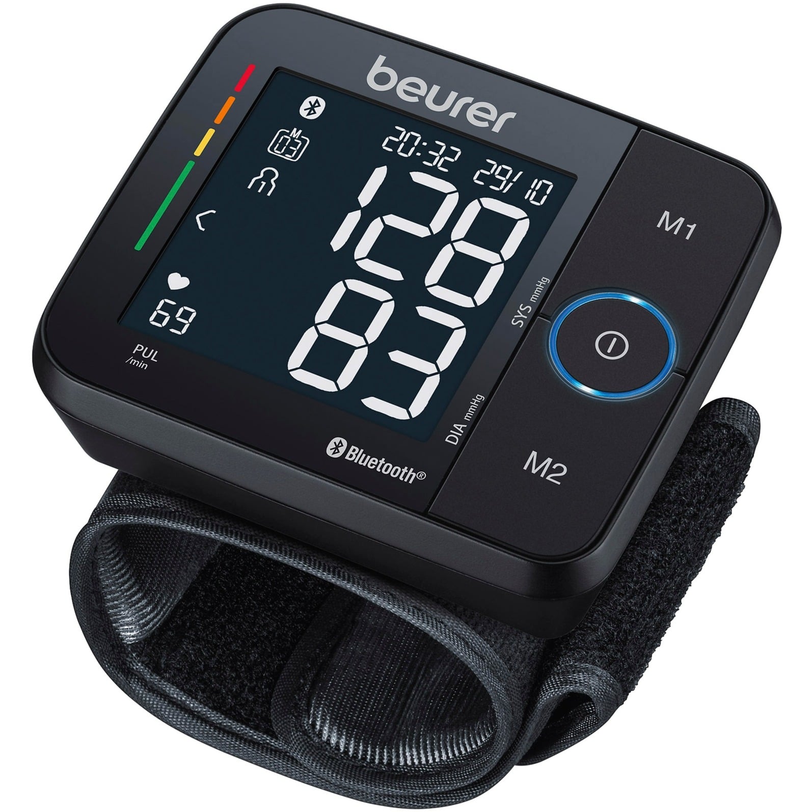 Beurer BC 54 Misuratore di pressione da polso, tecnologia di gonfiaggio, indicatore di rischio colorato e rilevamento dell'aritmia, per circonferenze del polso da 13.5 a 21.5 cm, dispositivo medico