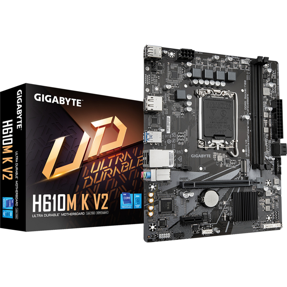 Gigabyte H610M K V2 Scheda Madre - Cpu Intel Core 14ª Generazione, Fino A 5600 Mhz DDR5, 1Xpcie 3.0 M.2, Lan 1Gbe, Usb 3.2 Gen 1-image