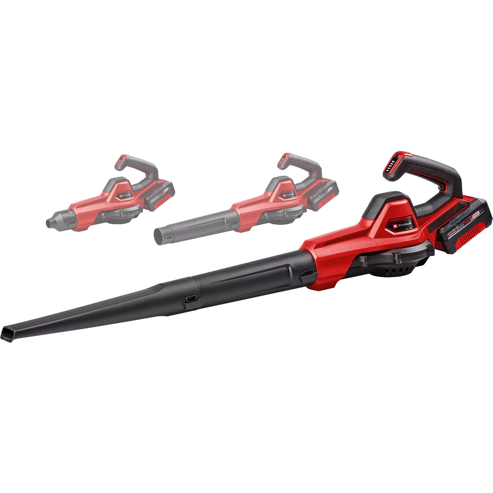 Einhell Soffiatore Universale A Batteria GE-UB 18/250 Li E (1X4.0 Ah) Power X-Change (18 V, Velocità Aria 250 Km/H, Tubo A 3 Pezzi E Controllo Della Velocità Con Display Led, Senza Batteria)