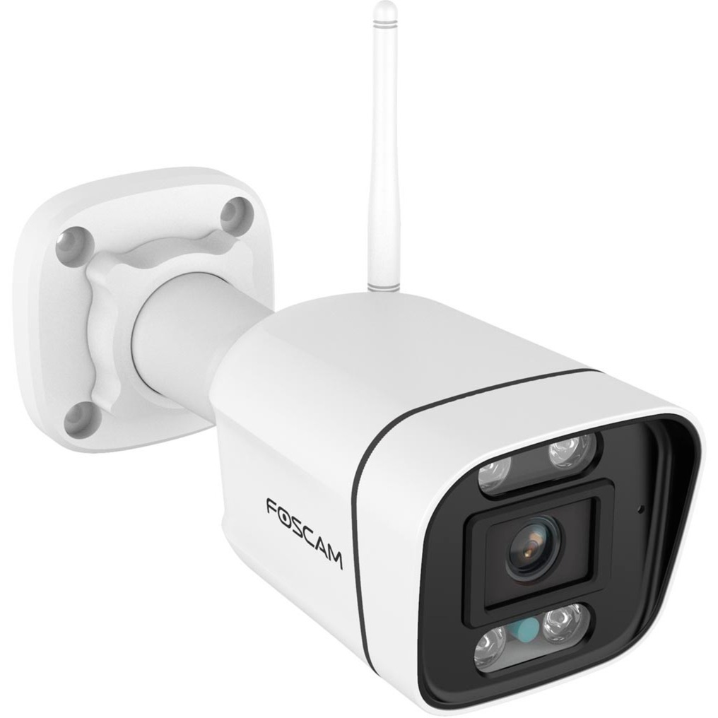 Foscam V5P - Telecamera Di Sicurezza Wifi A Doppia Banda Da 5 Mp, Con Faro Integrato E Sirena Di Allarme (Bianco)-image