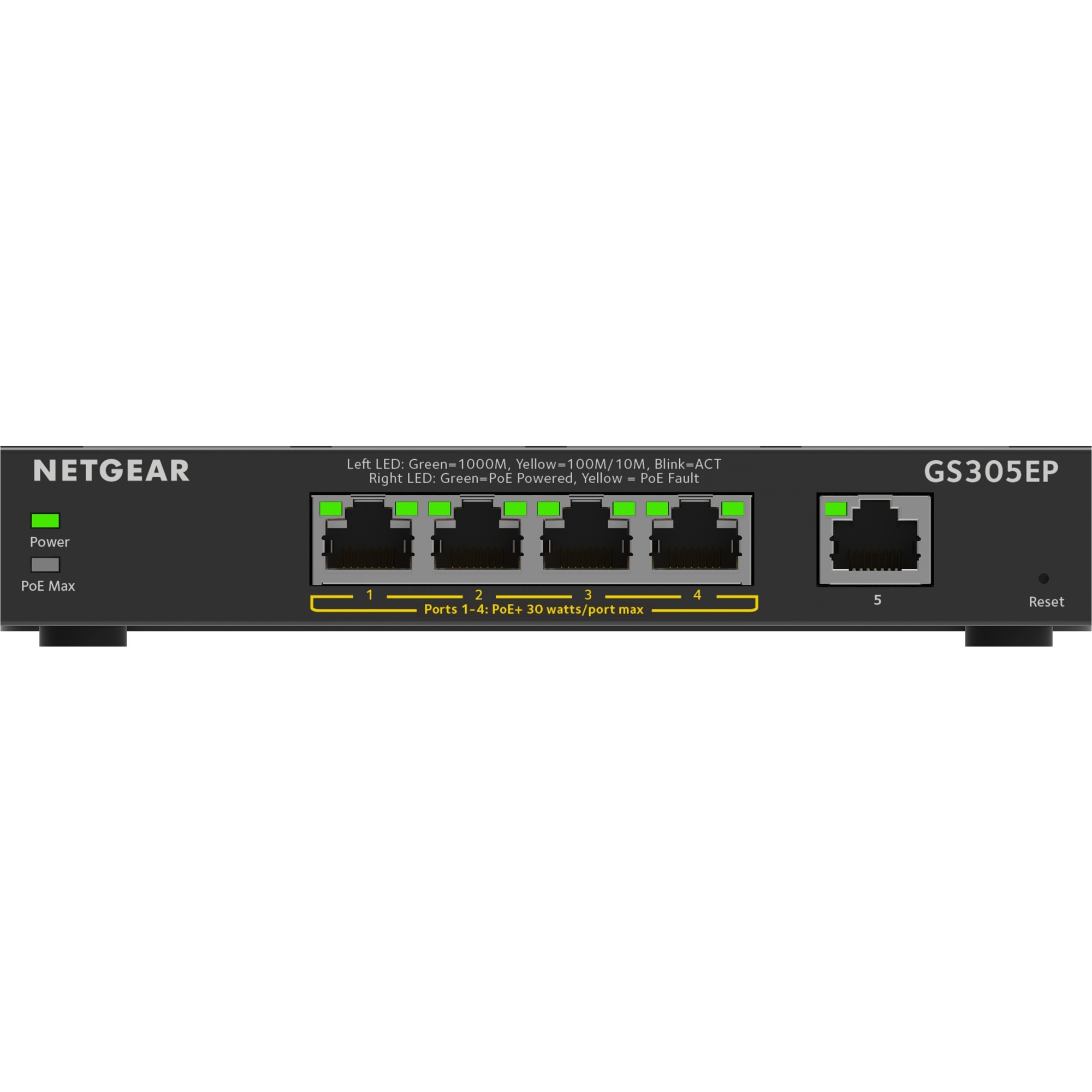 5-Port Gigabit Ethernet PoE+ Plus Switch (GS305EP)...