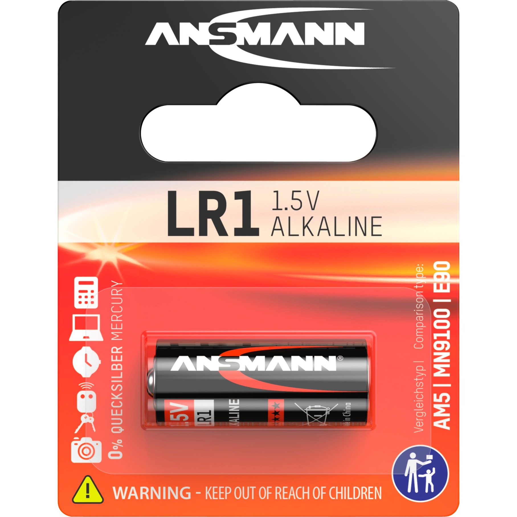 1,5 V Alkaline cell LR 1 Batteria monouso Alcalino...
