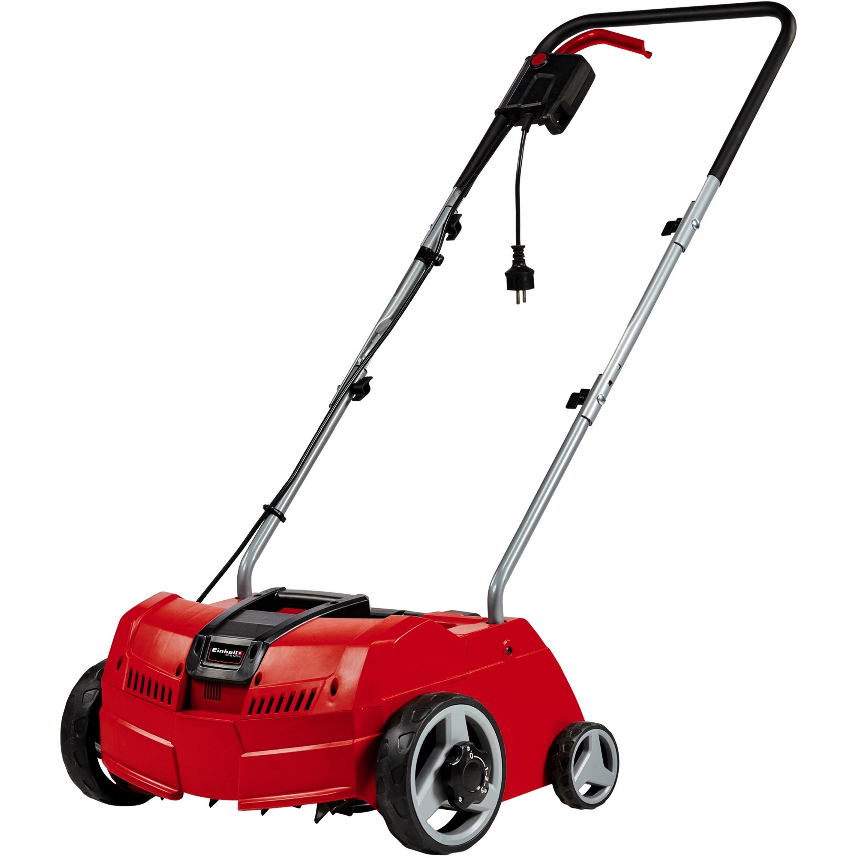 Einhell GC-ES 1231/1 Scarificatore Elettrico (Tensione 230 V, Potenza 1200 W, Largh.31 Cm, 16 Coltelli, Diam. Ruote Ant. 180 Mm, Diam. Ruote Post. 100 Mm, 3 Livelli Profondità Di Lavoro)