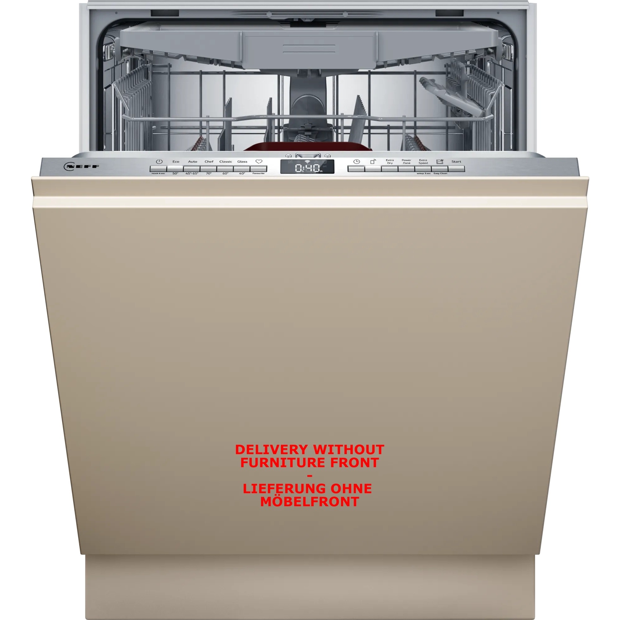 Neff S155EVX04E, N 50, Smart Lavastoviglie Completamente Integrata 60 Cm, Cassetto Portaposate, Sistema Di Cestello Flex Ii, Programma Preferito, Forte Capacità Di Pulizia, Apertura Automatica Della-image