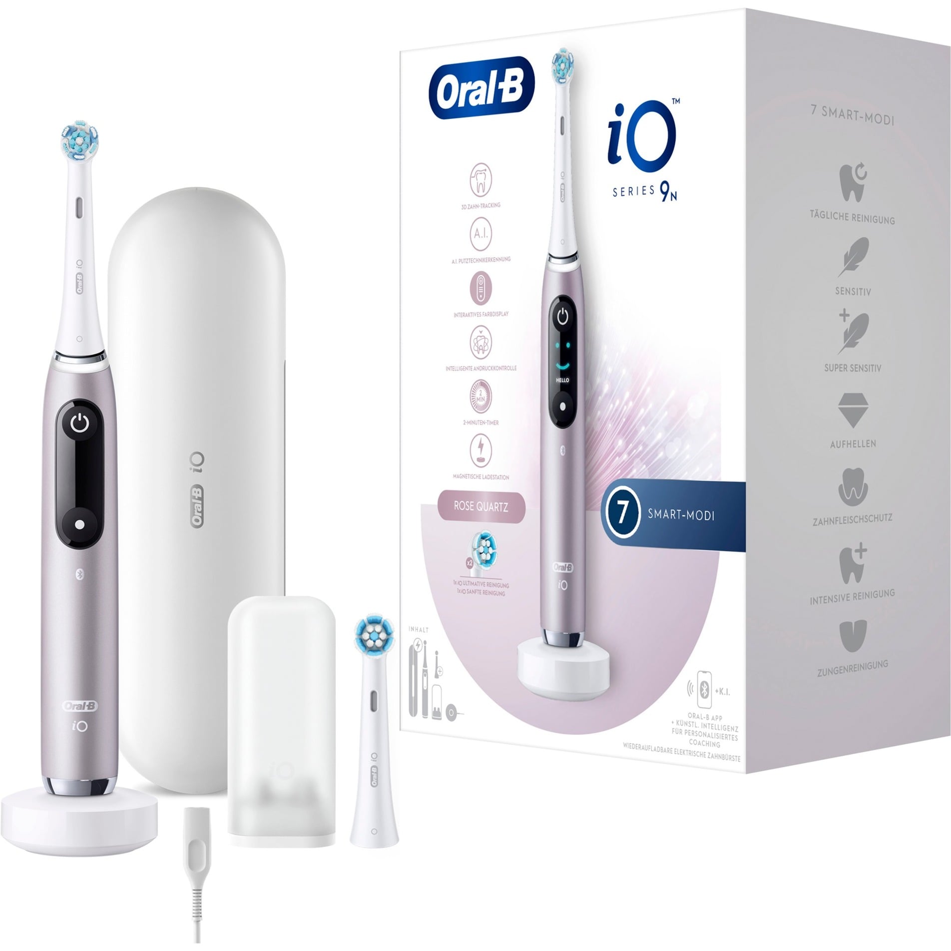Oral-B Io Series 9N Rose Quartz Mit Extra AufsteckbüRste Elektrische ZahnbüRste
