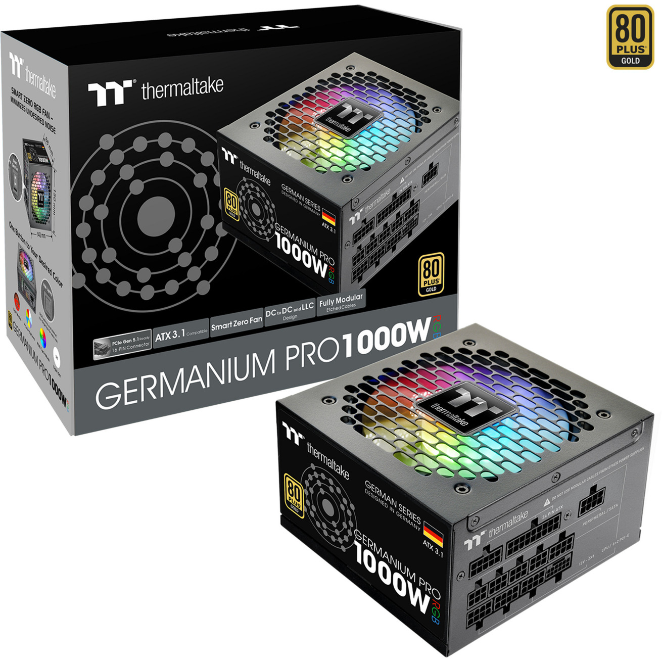 Germanium Pro 1000W Alimentazione Elettrica | Rgb | Atx 3.1 | 80Plus Gold | Modular-image