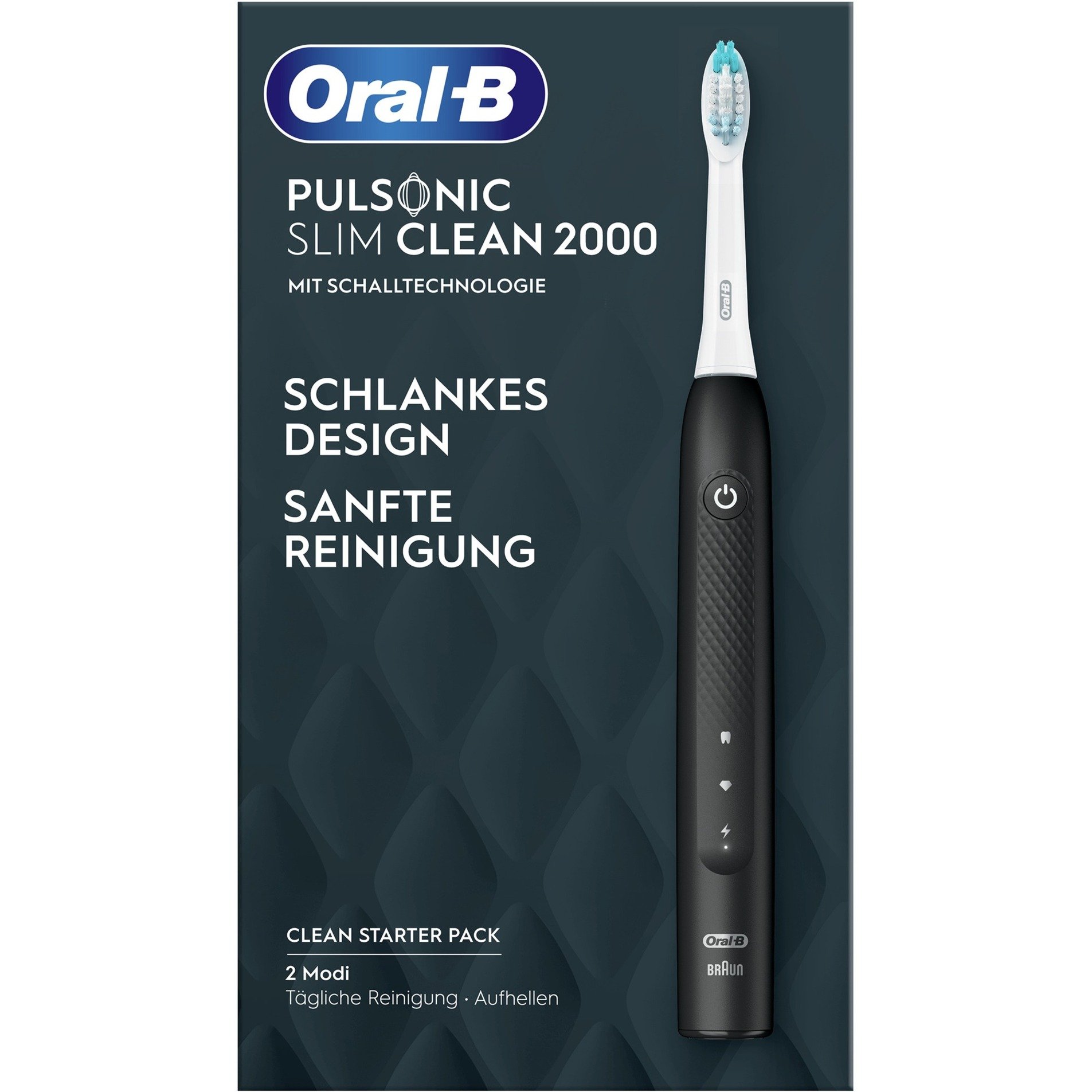 Oral-B Pulsonic Slim Clean 2000 - Spazzolino Elettrico Sonico Elettrico, 2 Modalità Di Pulizia Per La Cura Dei Denti E Gengive Sane, Con Timer, Design By Marrone, Nero-image