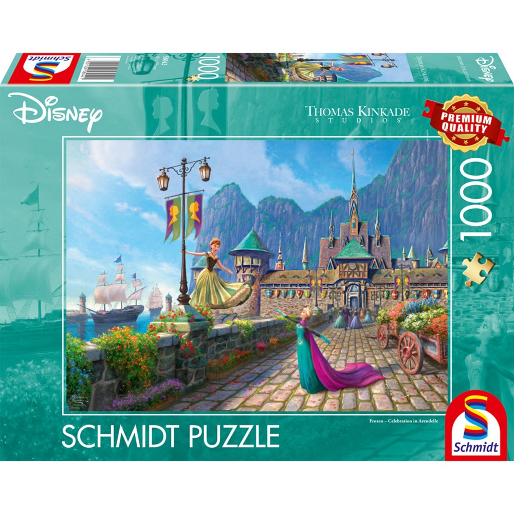 Schmidt Spiele 58042 Thomas Kinkade, Disney, Frozen, Celebrating In Arendelle, Puzzle Da 1000 Pezzi-image