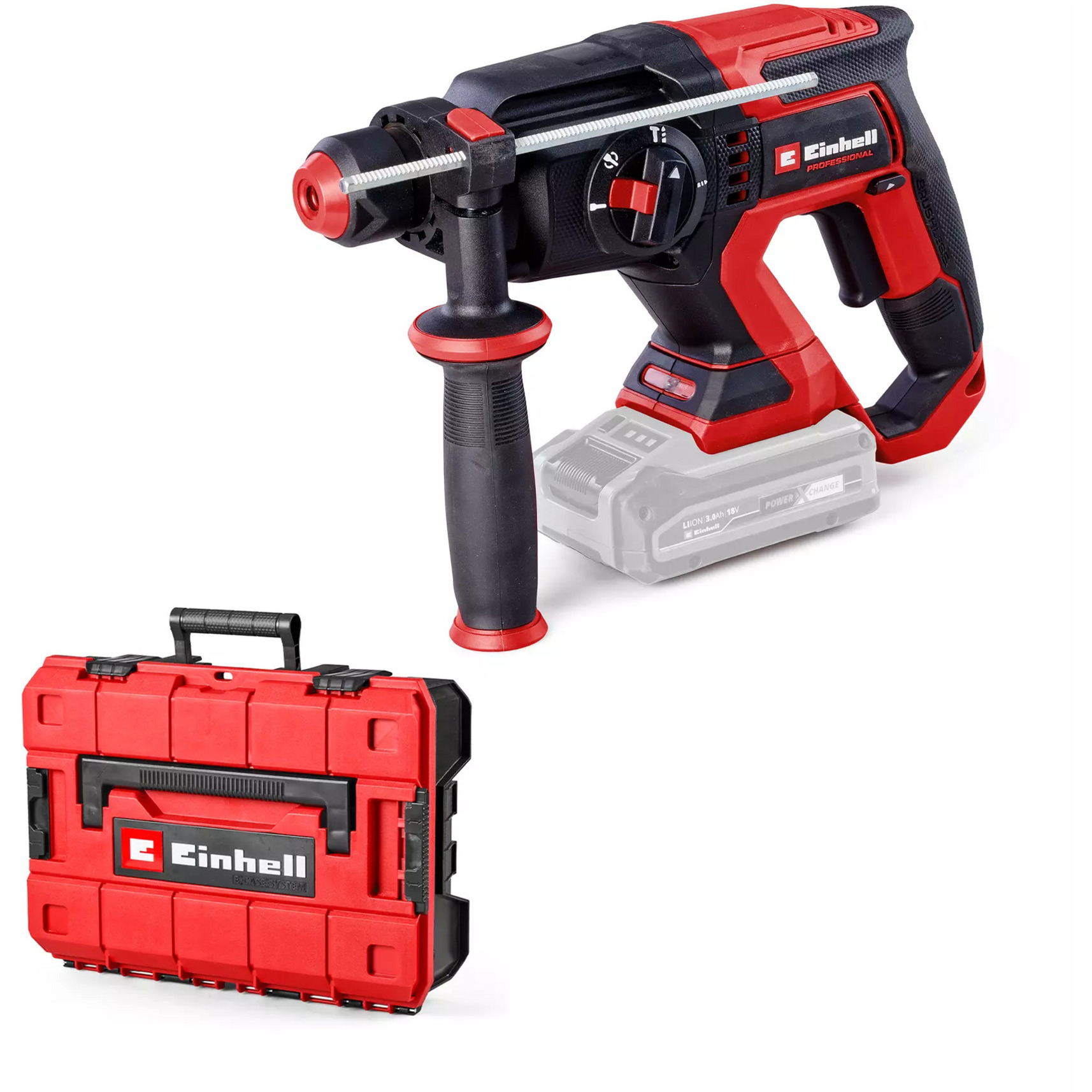Einhell Professional Tassellatore A Batteria TP-HD 18/22 D Li Bl-Solo Power X-Change (18 V, Brushless, 2,3 J, Sds-Plus, Potenza 22 Mm In Cemento, Maniglia A D, Valigetta, Batteria Esclusa)-image