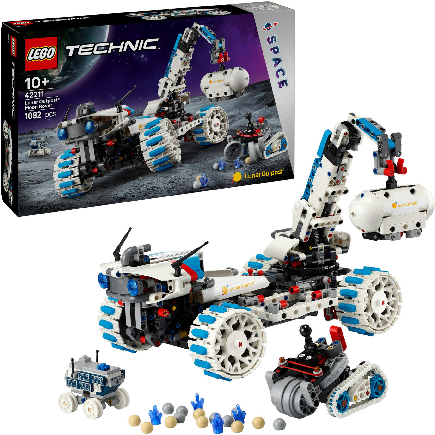 Lego Technic Veicolo Spaziale Rover Lunare Lunar Outpost - Giocattolo Interattivo Stem Con Braccio, Pannelli Solari E Modello Di Robot - Regalo Di Compleanno Per Bambini E Bambine Da 10 Anni - 42211-image