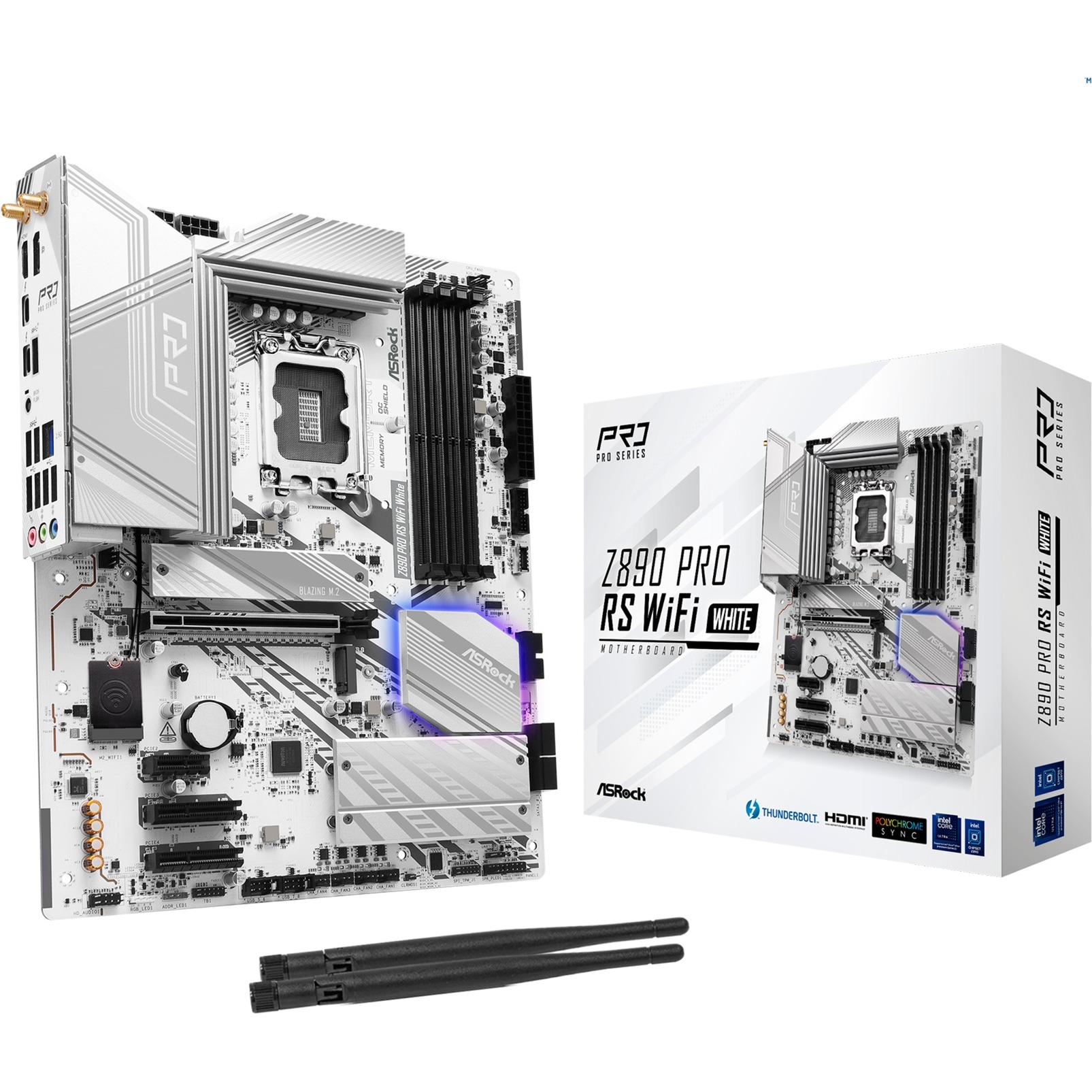 Asrock Z890 Pro Rs Wifi White 1851 Atx DDR5 Retail-image