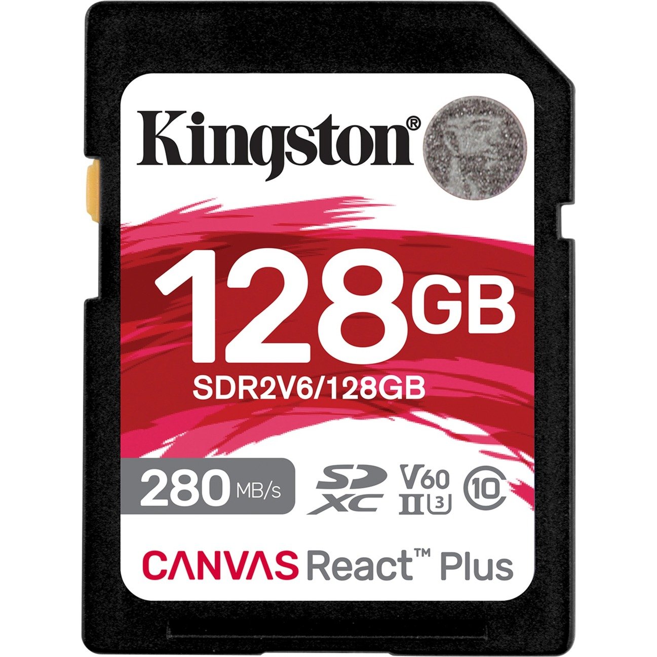 Kingston Technology 128GB Canvas React Plus SDXC UHS-II 280R/100W U3 V60 for Full HD/4K