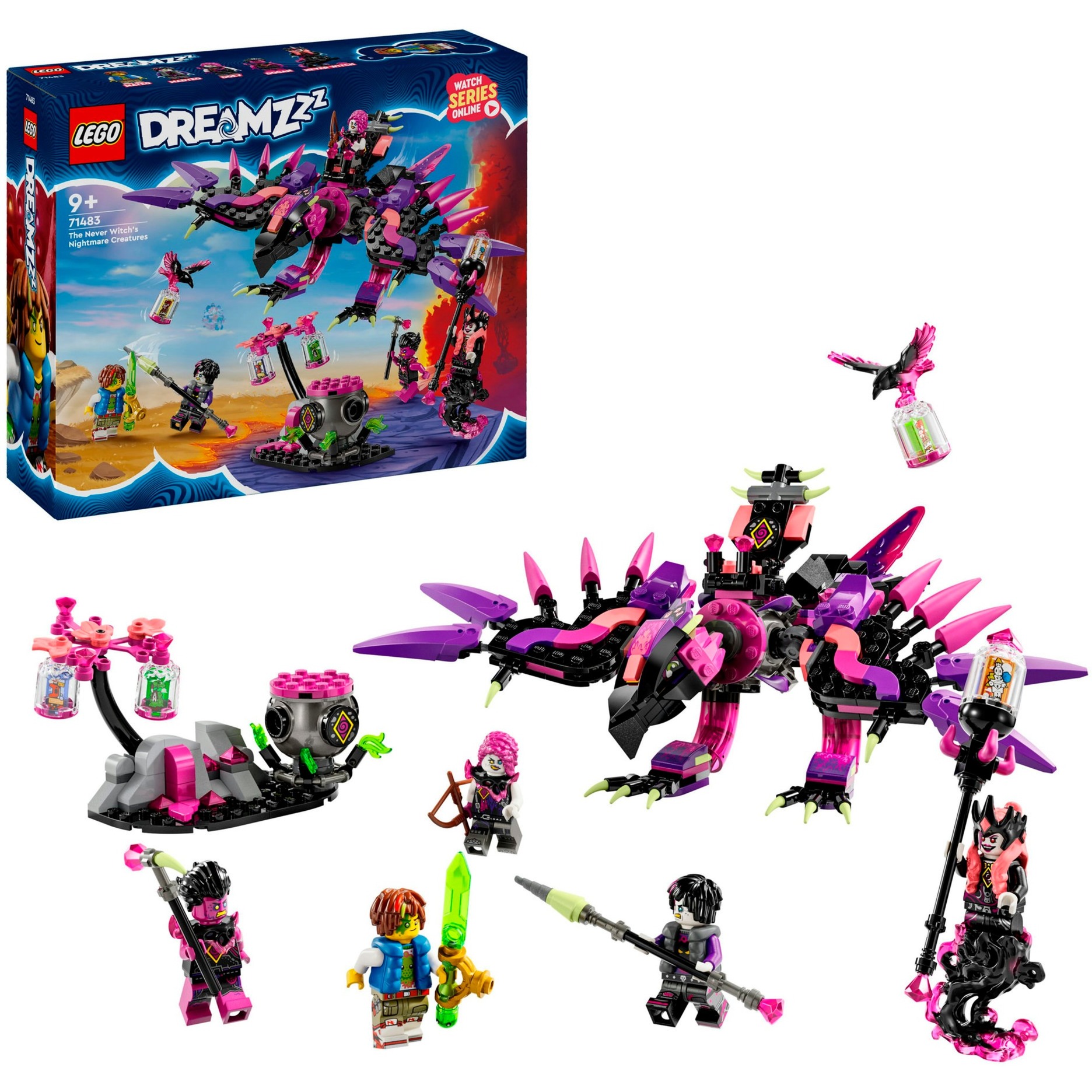 Lego Dreamzzz 3 In 1 Le Creature Da Incubo Della Mai-Strega, Set Con Minifigure E Animali Giocattolo Da Costruire Come Lupo E Corvo, Giochi Creativi Per Bambine E Bambini Da 9 Anni, Idea Regalo 71483-image