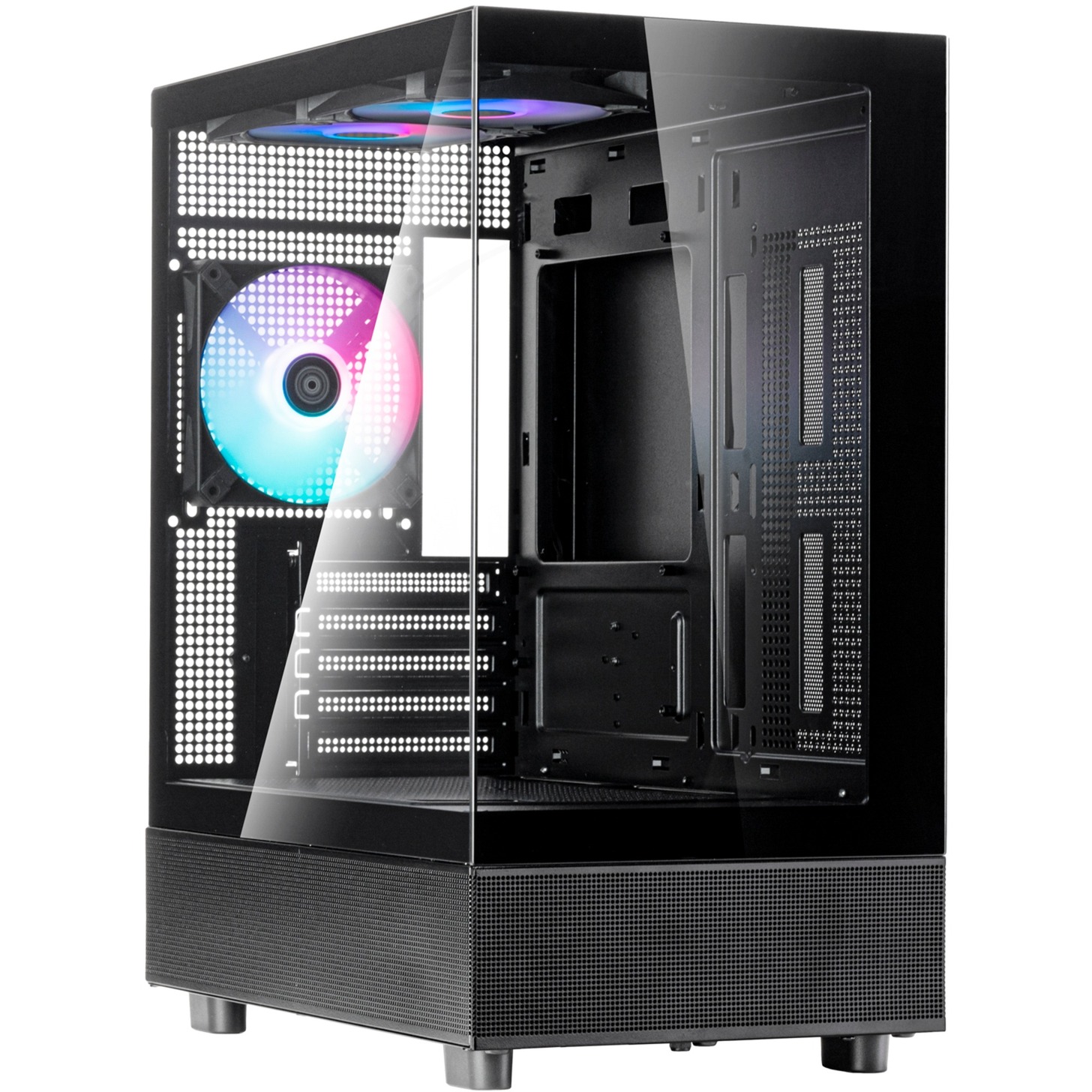 Silverstone Technology SST-LD04-B-ARGB - Serie Lucid, Alloggiamento Panoramico Micro Atx Con Un Notevole Campo Visivo A 270°