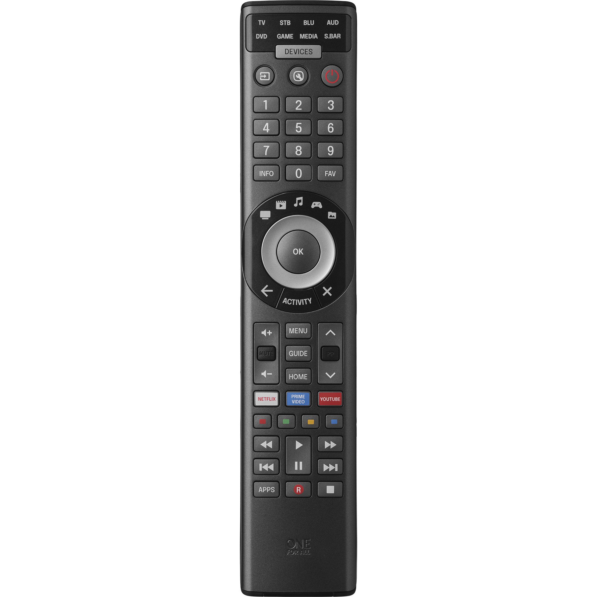 Telecomando Universale One For All Smart Control Pro 8 – Funziona Con Tv, Decoder, Blu-Ray, Dispositivi Audio E Streaming (Modello URC7981)-image