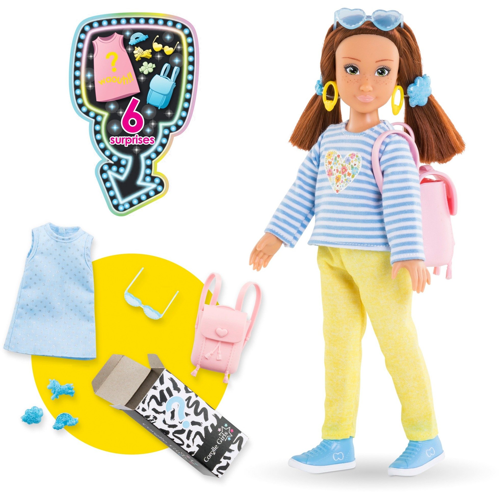 Scatola Zoé Shopping Corolle Girls - Bambola Fashion - 6 Accessori - 28 Cm - 4 Anni