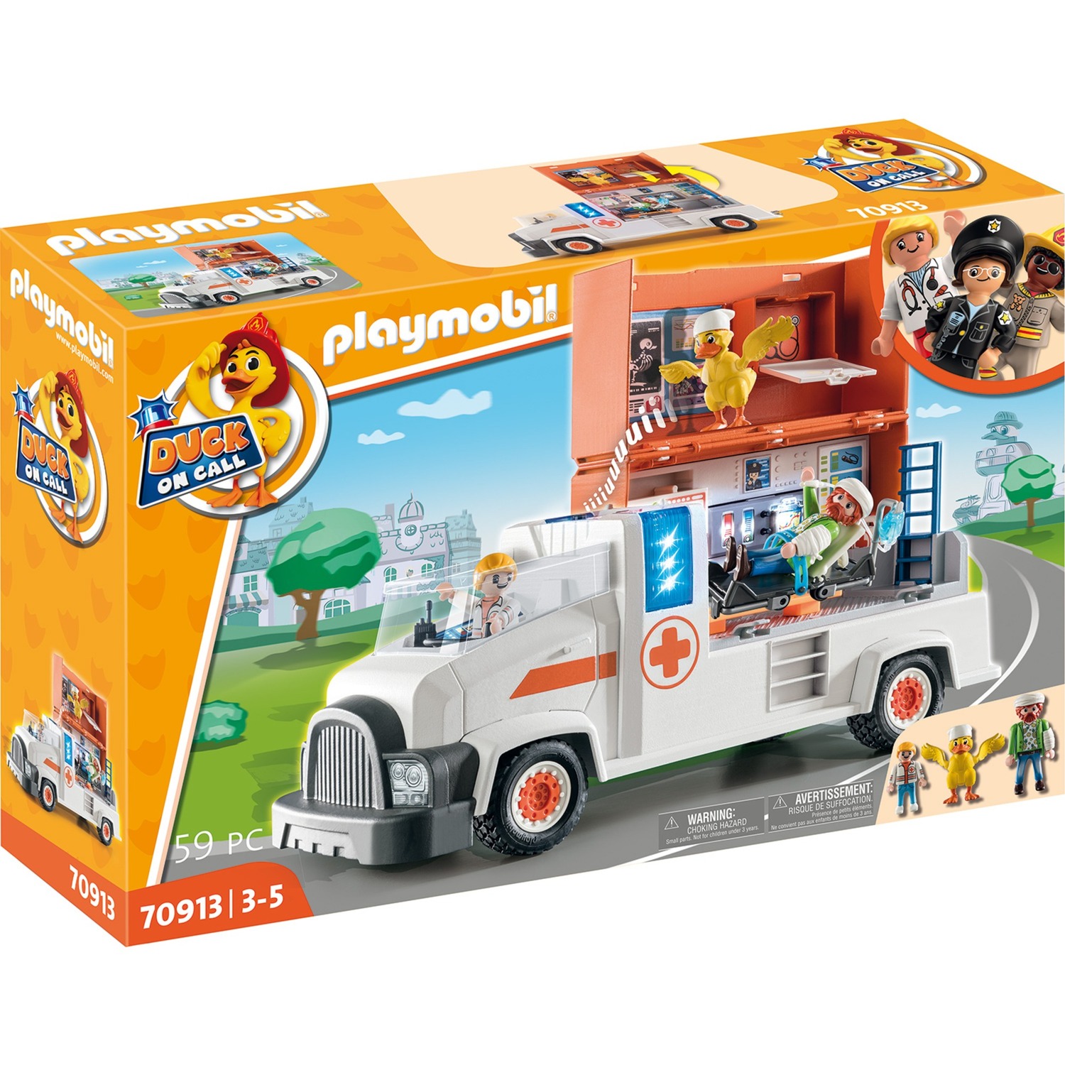 Playmobil Duck On Call 70913 Ambulanza, Con Luci E Suoni, Giocattoli Per Bambini Dai 3 Anni