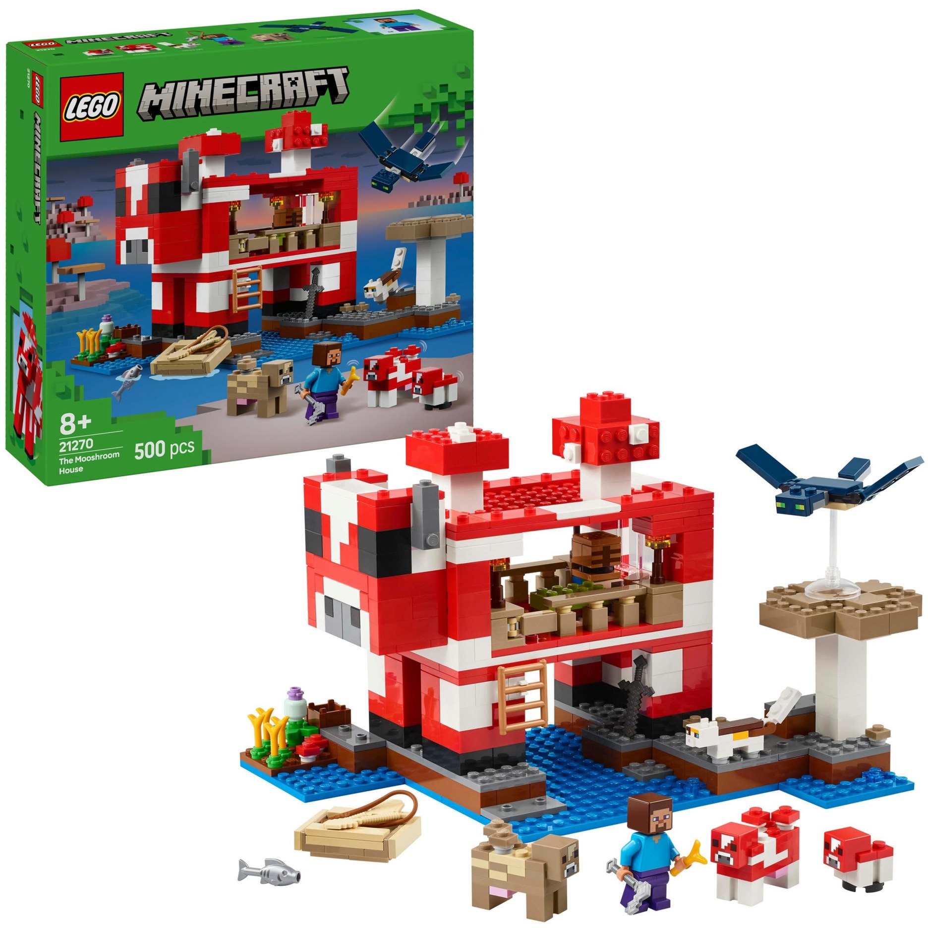 Minecraft Minecreaft 21270 La Casa Del Mooshroom, Giochi Di Ruolo Bambini 8+ Con Personaggi, Animali Giocattolo, Mob E Accessori, Giochi Di Costruzione