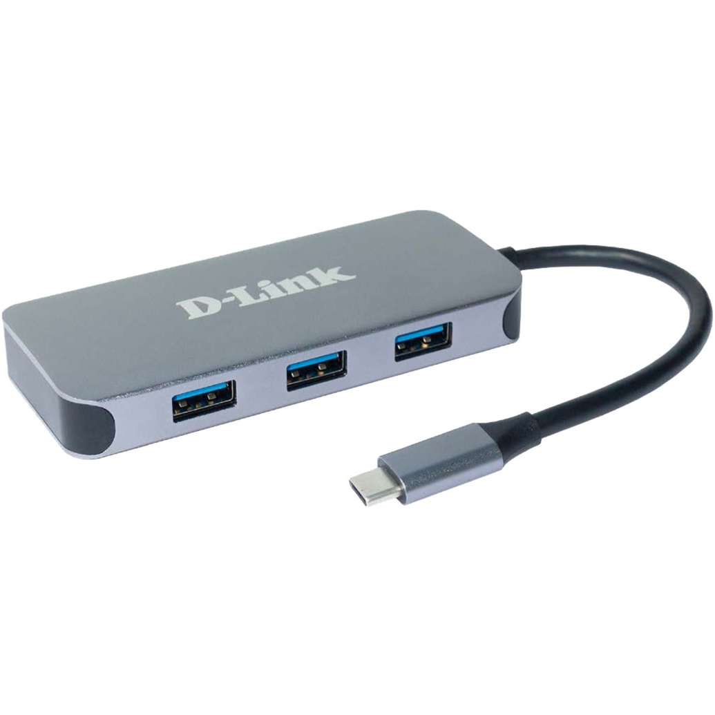 D-Link DUB-2335 Hub USB-C 6 In 1 Con Power Delivery (Pd 60 W), Hdmi 4K, Gigabit Ethernet, 3 Porte Usb 3.0, Per Pc, Macbook Pro, Macbook Air, Ipad Pro, Chromebook, Surface Pro E Altro Ancora-image