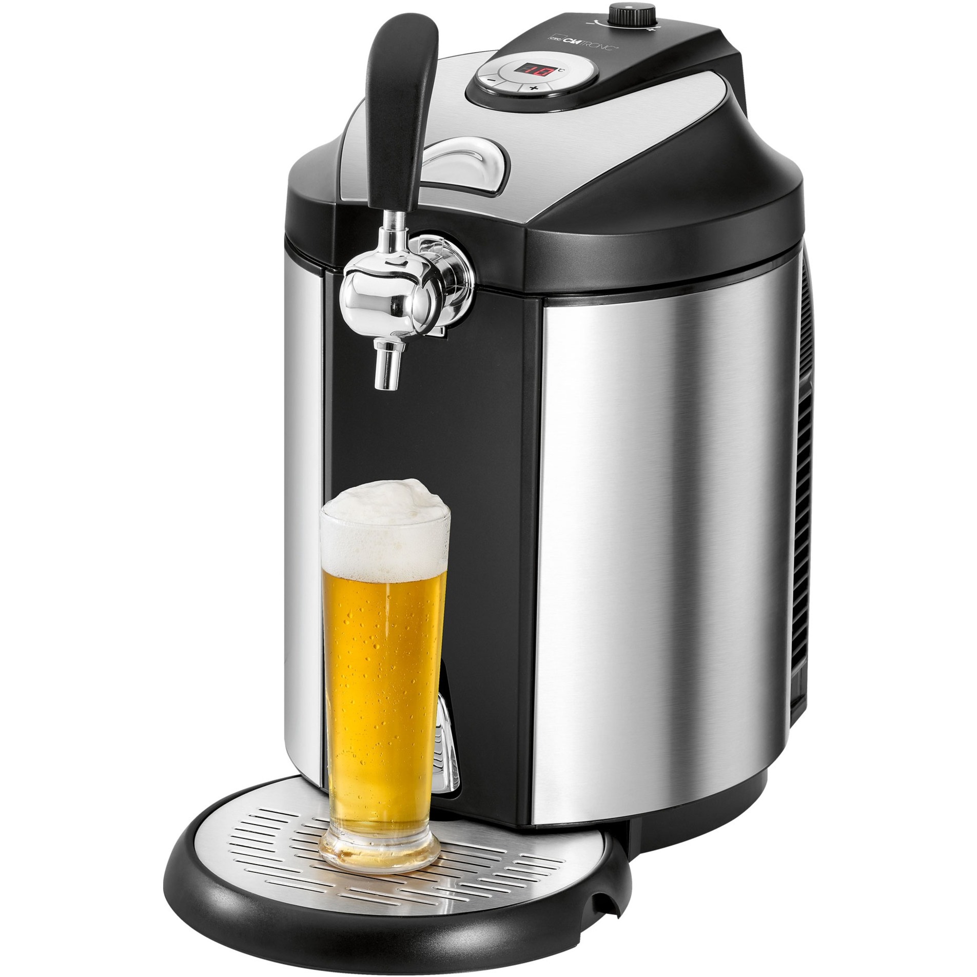 Clatronic Bz 3740 3740-Impianto Di Birra Per Tutti I Botti, Display A Led Per Regolare Comodamente La Temperatura, Raffreddamento Da 2°C A 12°C, Alloggiamento Alta Qualità, 5 Litri, Acciaio Inox 18/8-image