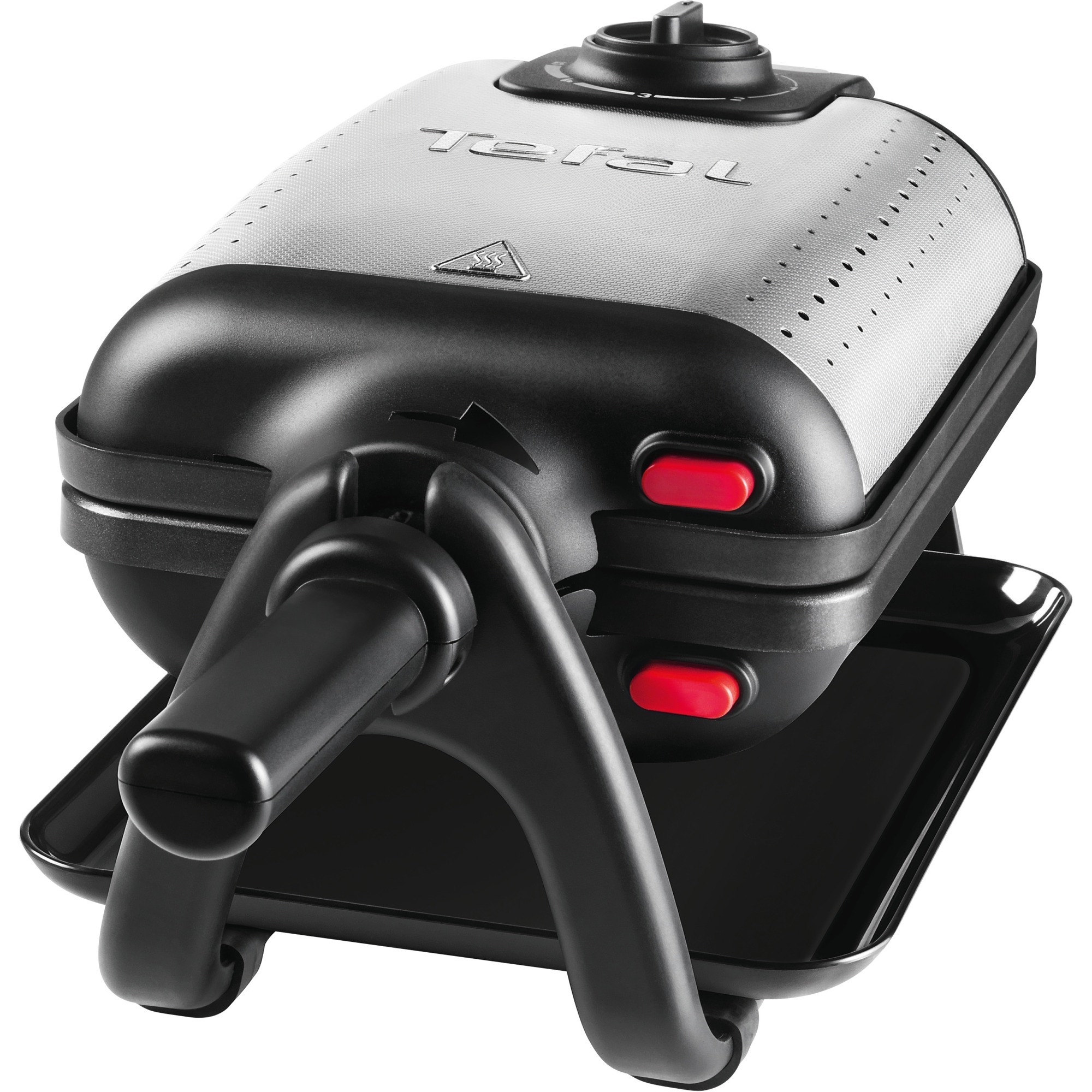 Tefal WM756D Piastra Per Waffle 1200W Nero-Acciaio Inossidabile-image