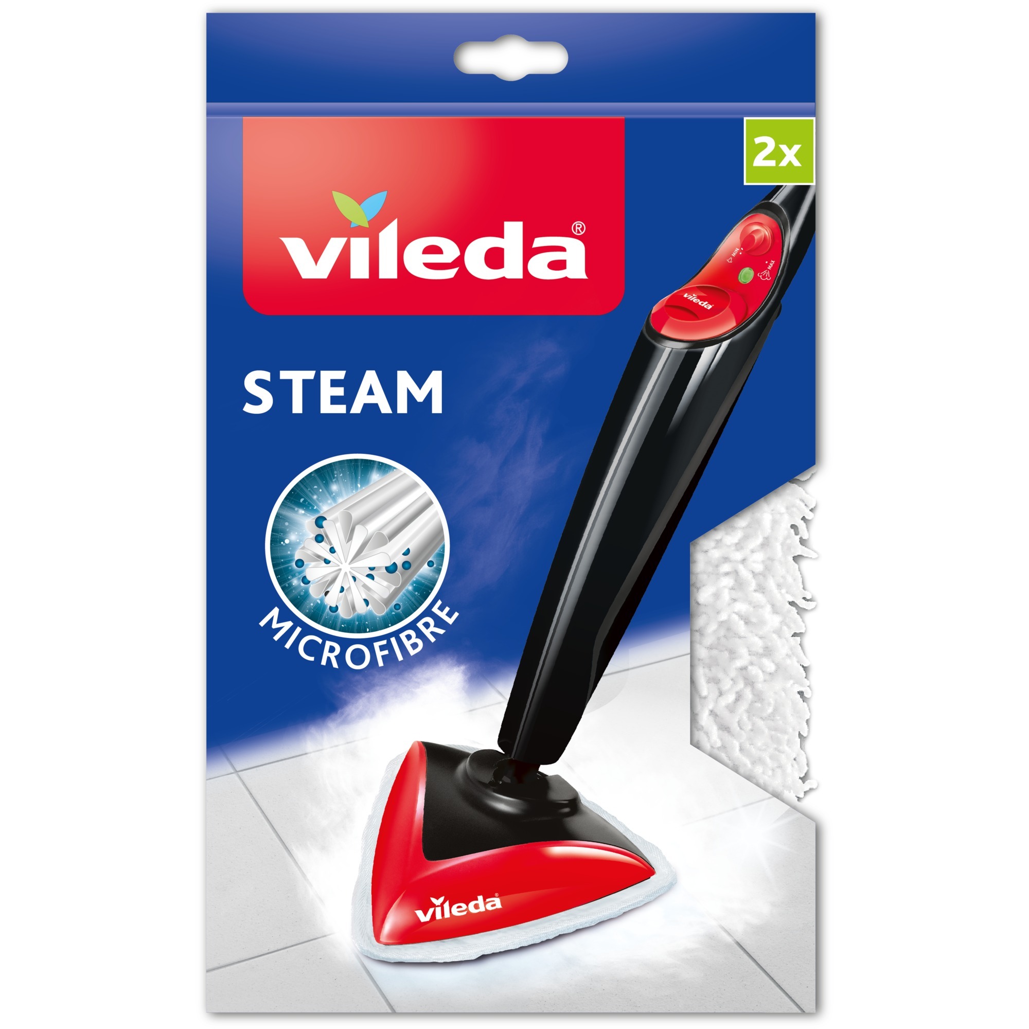 Vileda Panno Ricambio Scopa Vapore, in Microfibra 3D, Compatibile con Lavapavimenti a Vapore 100°C Hot Spray e con Vileda Steam, Tessuto, Bianco