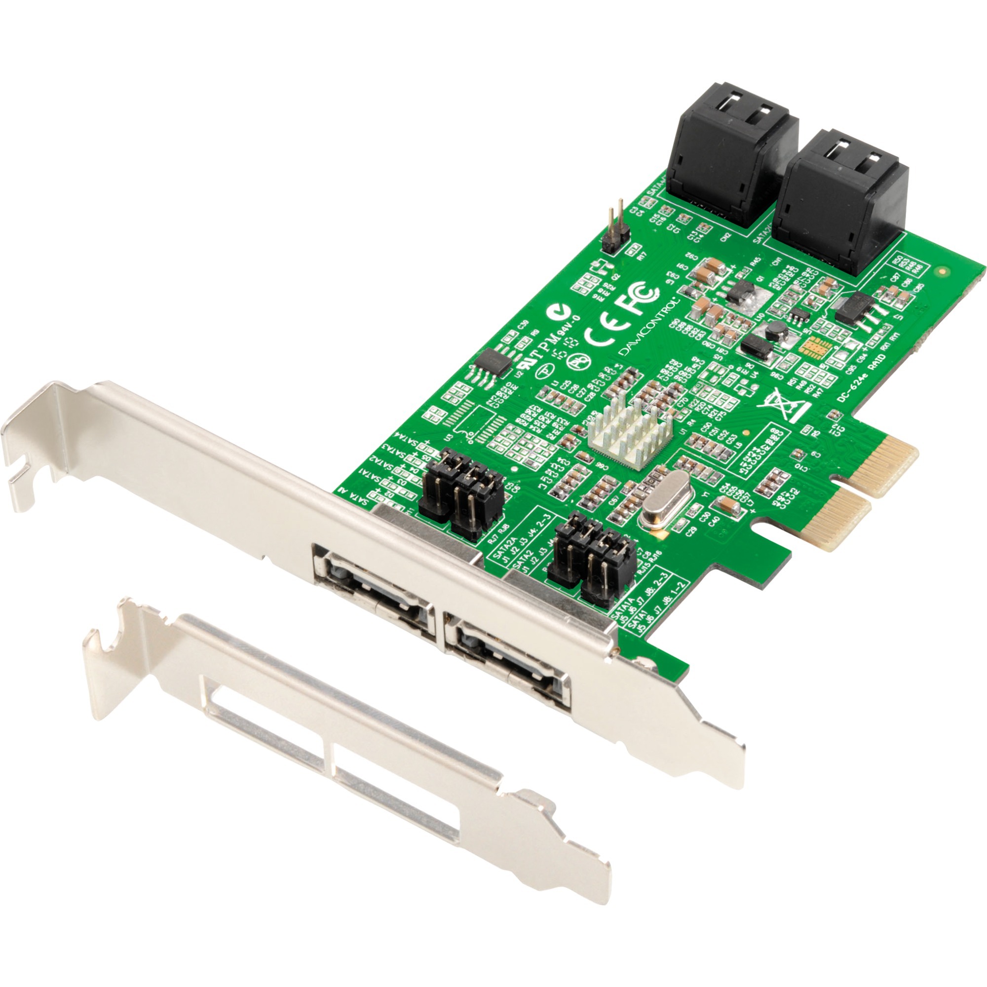 Dawicontrol DC-624E - Blister Controllore Raid, 2 Pci-E, 4 Canali, Sata Iii, Raid 0/1/5/10