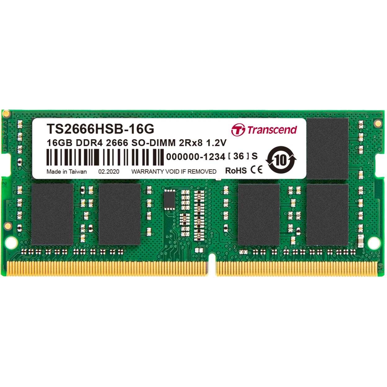 TS2666HSB-16G memoria 16 GB 2 x 8 GB DDR4 2666 MHz...